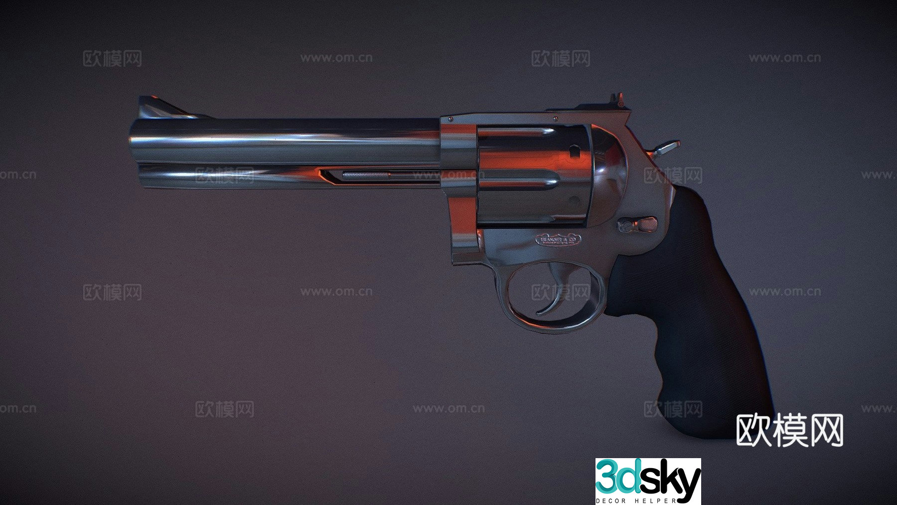 Revolver (game asset) 3d model