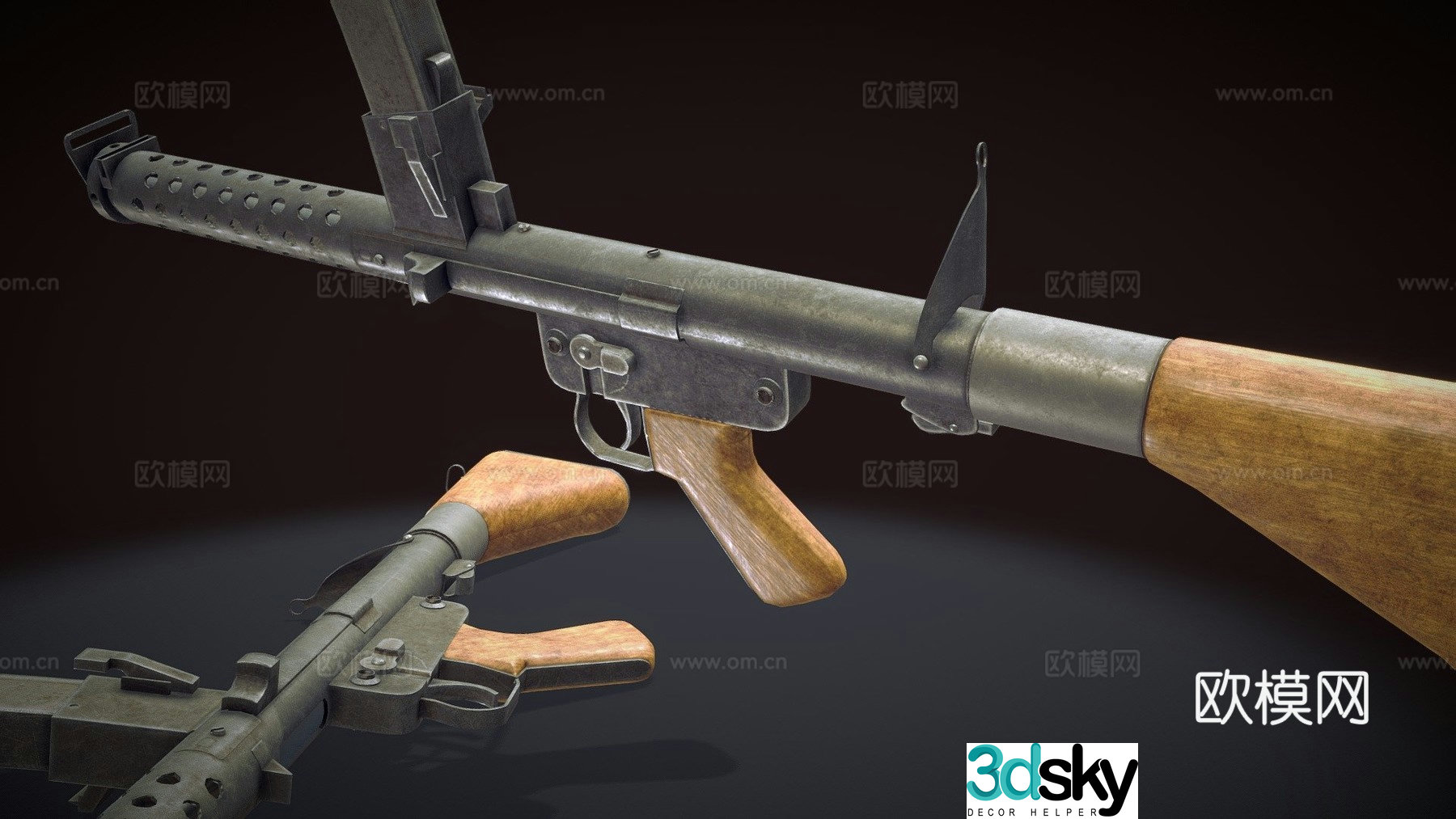 Lithgow f1 submachine gun 3d model