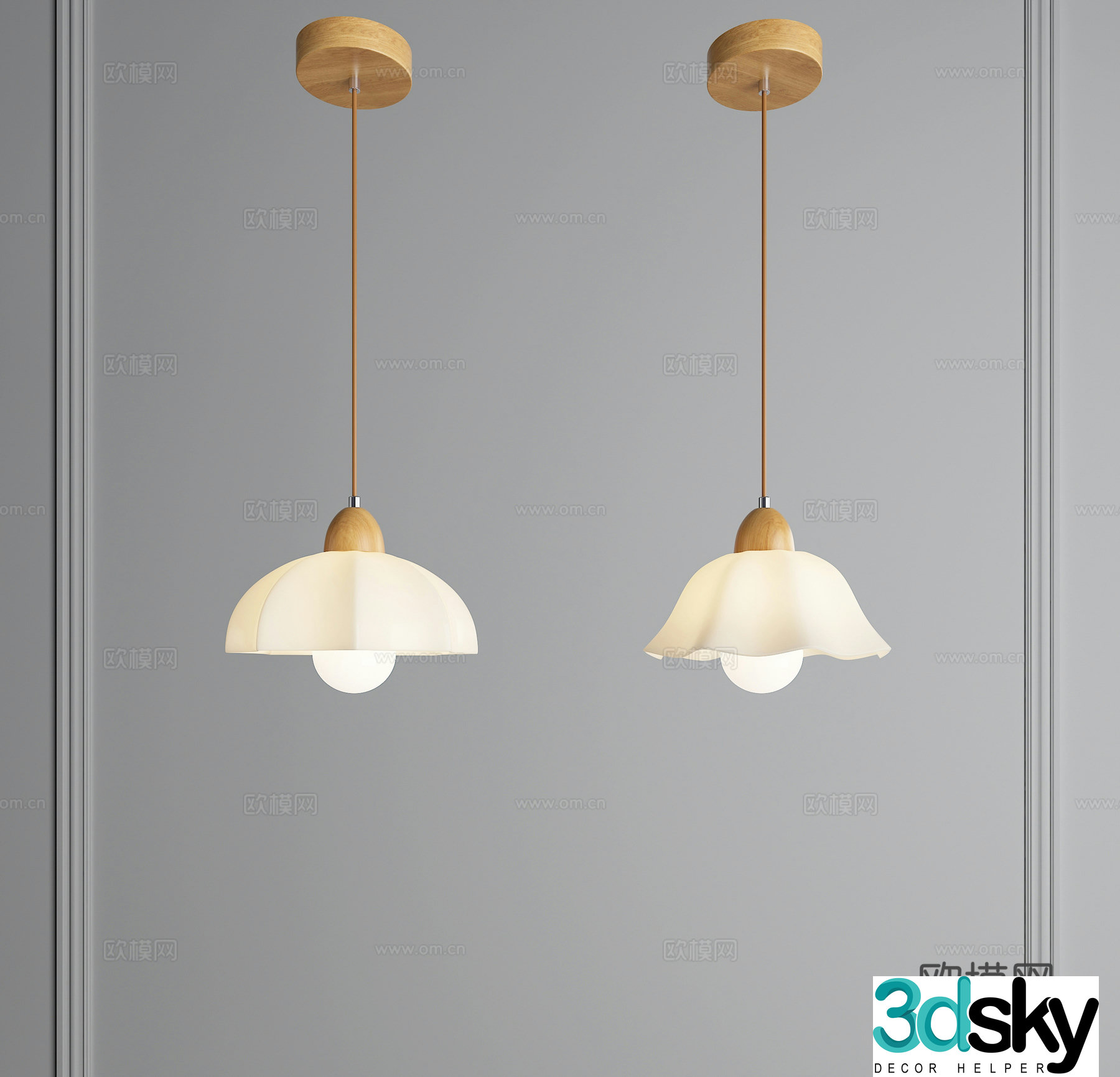 Cream-style chandelier Log chandelier Pastoral chandelier Nordic chandelier Medium chandelier Restaurant chandelier 3D model