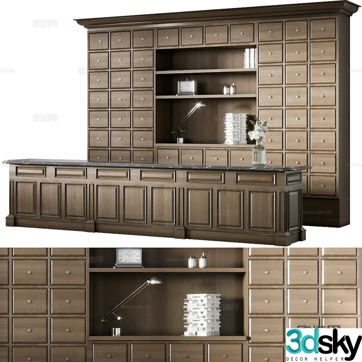 TV background cabinet 3d model