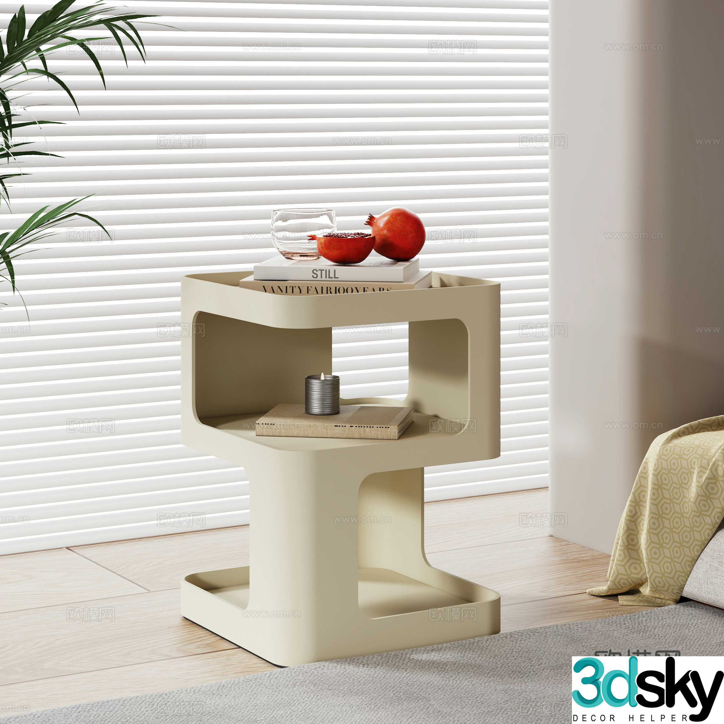 Modern bedside table 3D model