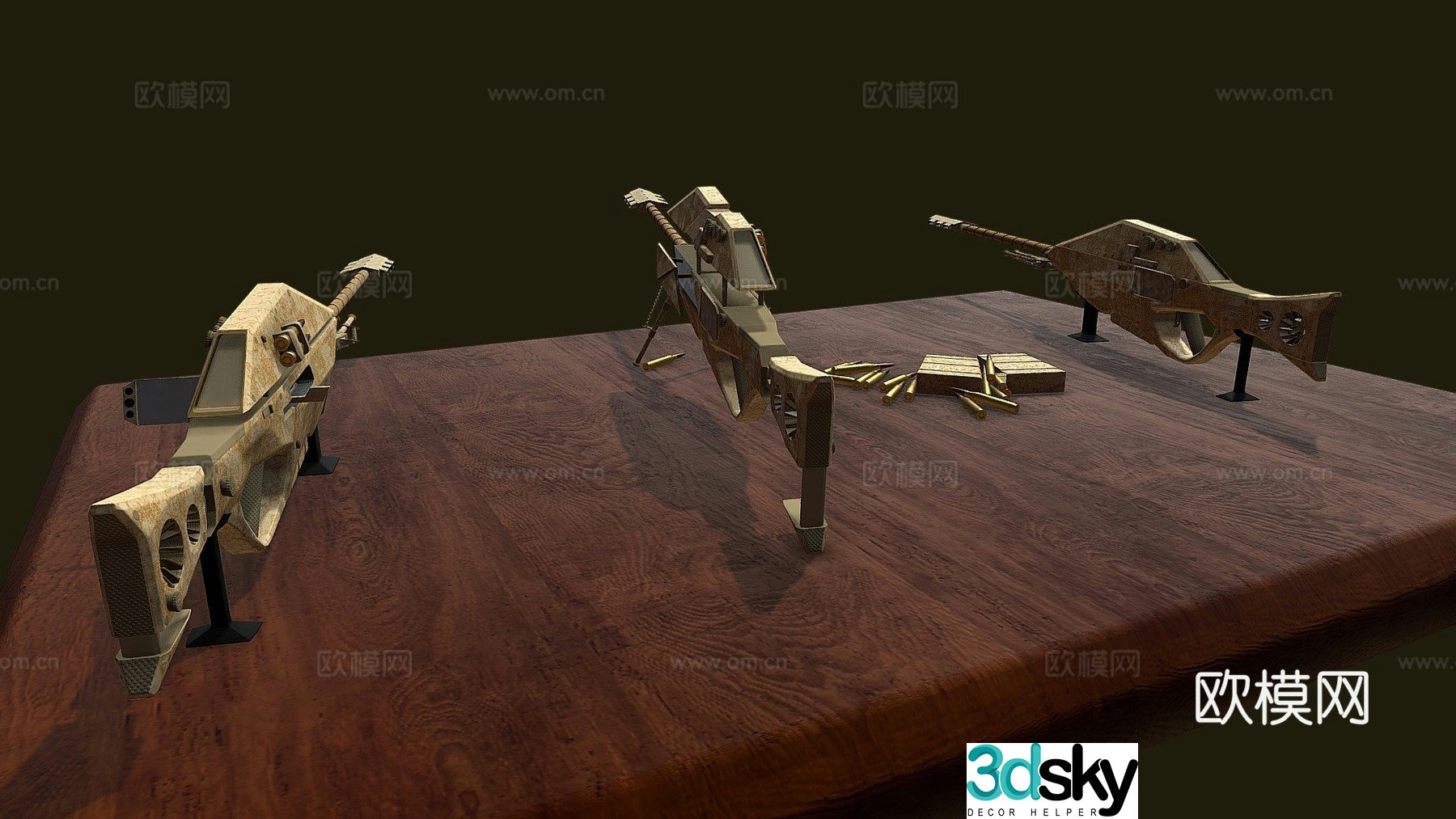 Sniper Rifle SRM-C99 - Desert 3d model