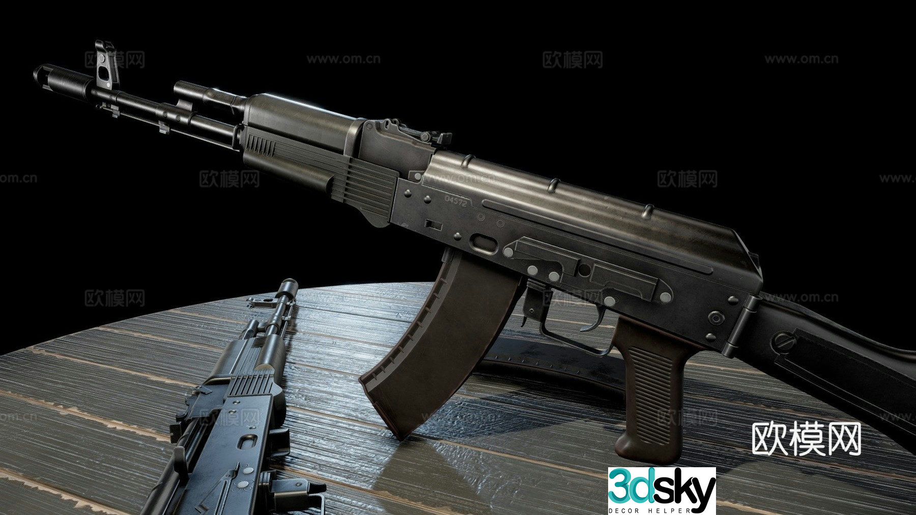 AK74M assault rifle 3d model