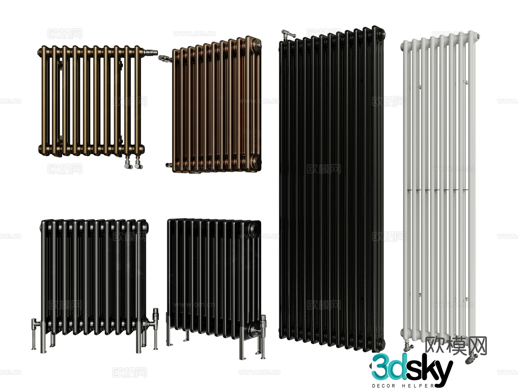 Modern radiator Heating pipe 3d model