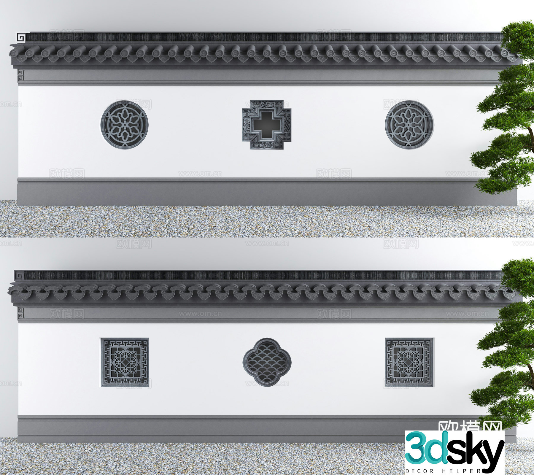 Fence 3D Model of the courtyard wall