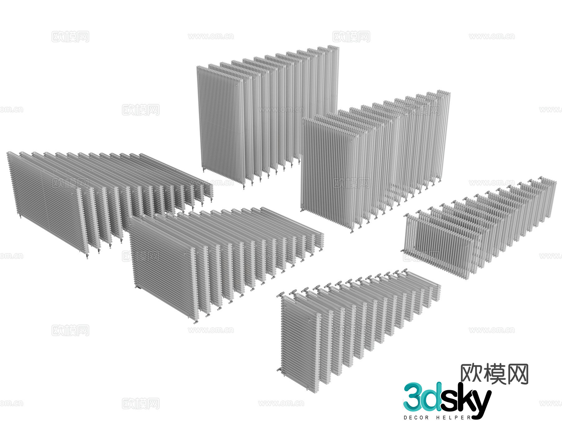 Modern radiator Heating pipe 3d model