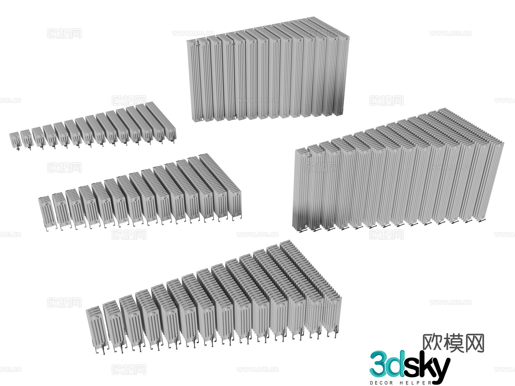 Modern radiator Heating pipe 3d model