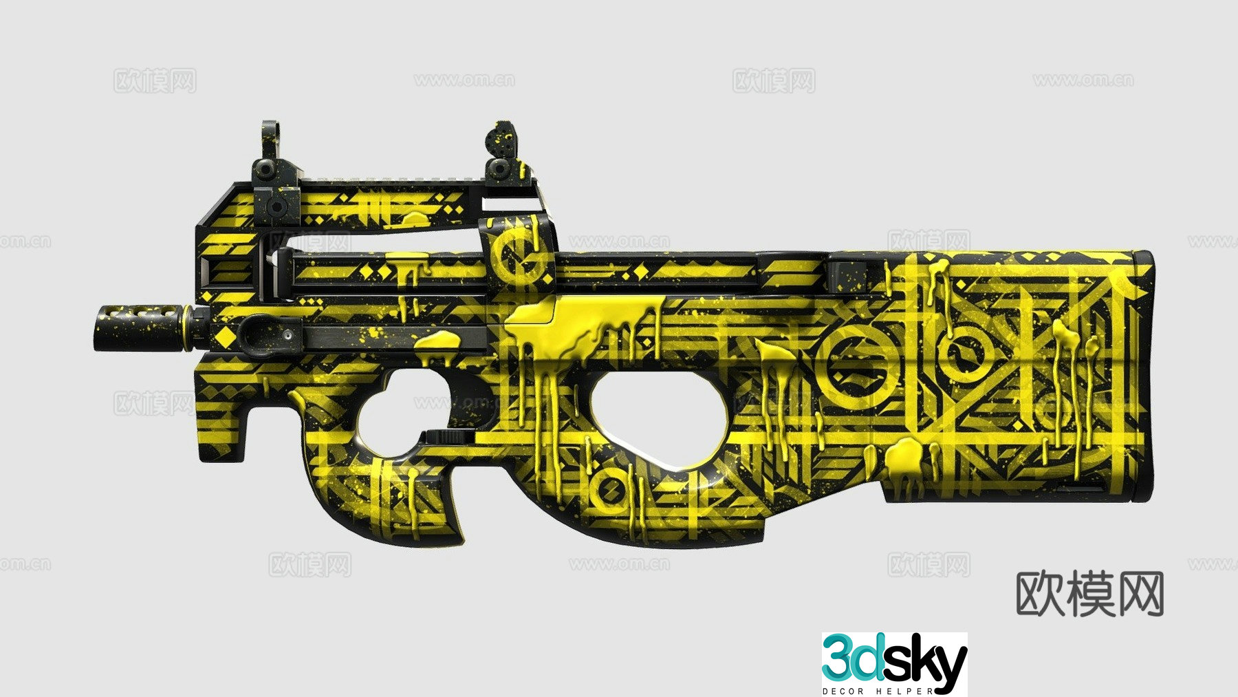 P90 handwritten (yellow) v43d model