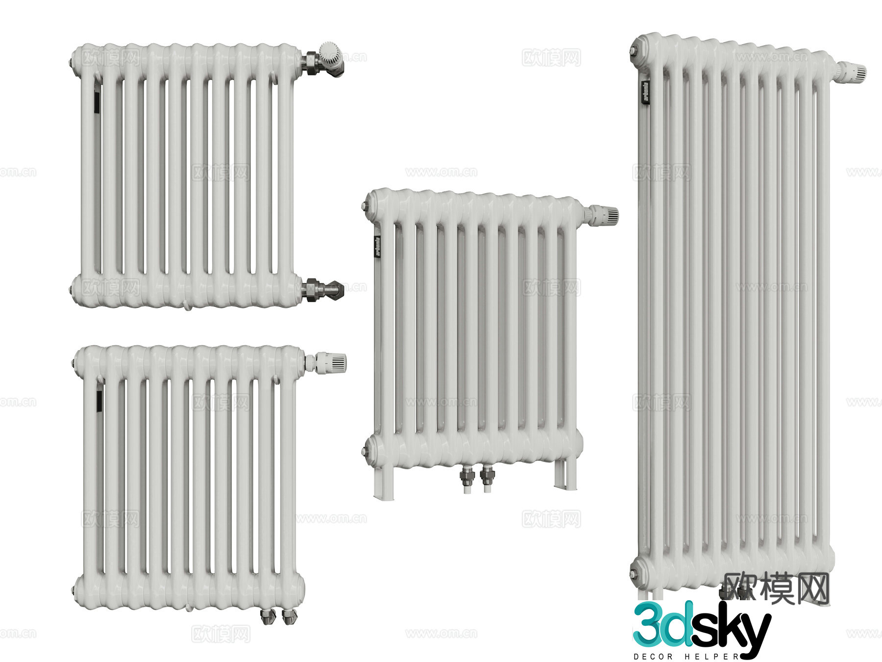 Modern radiator Heating pipe 3d model