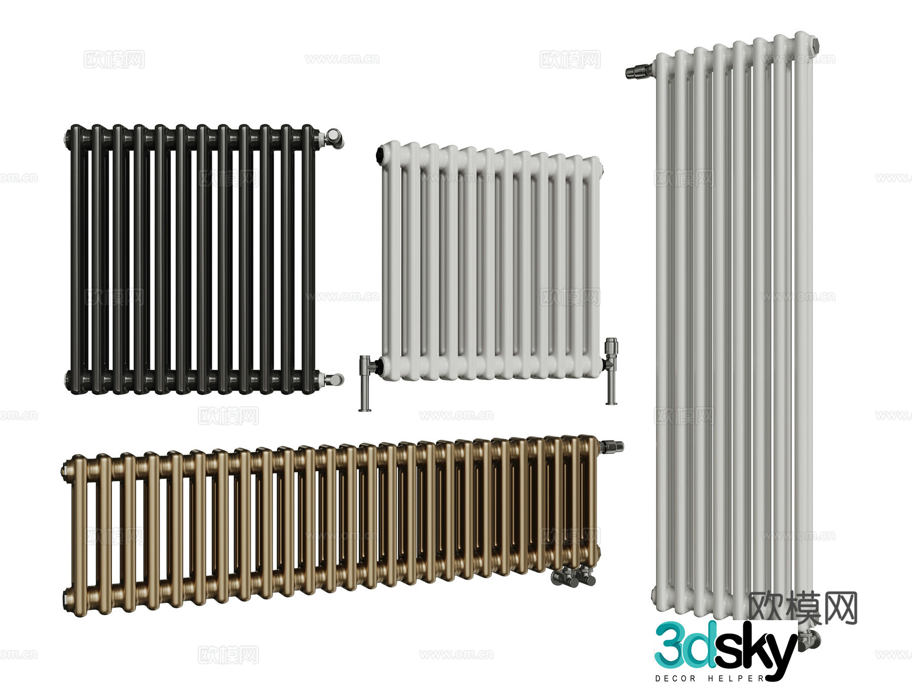 Modern radiator Heating pipe 3d model