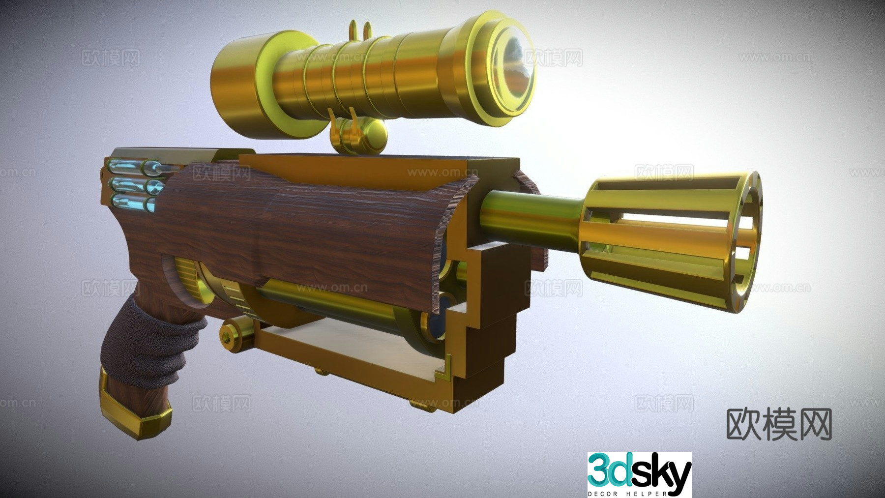 steampunk gun 3d model