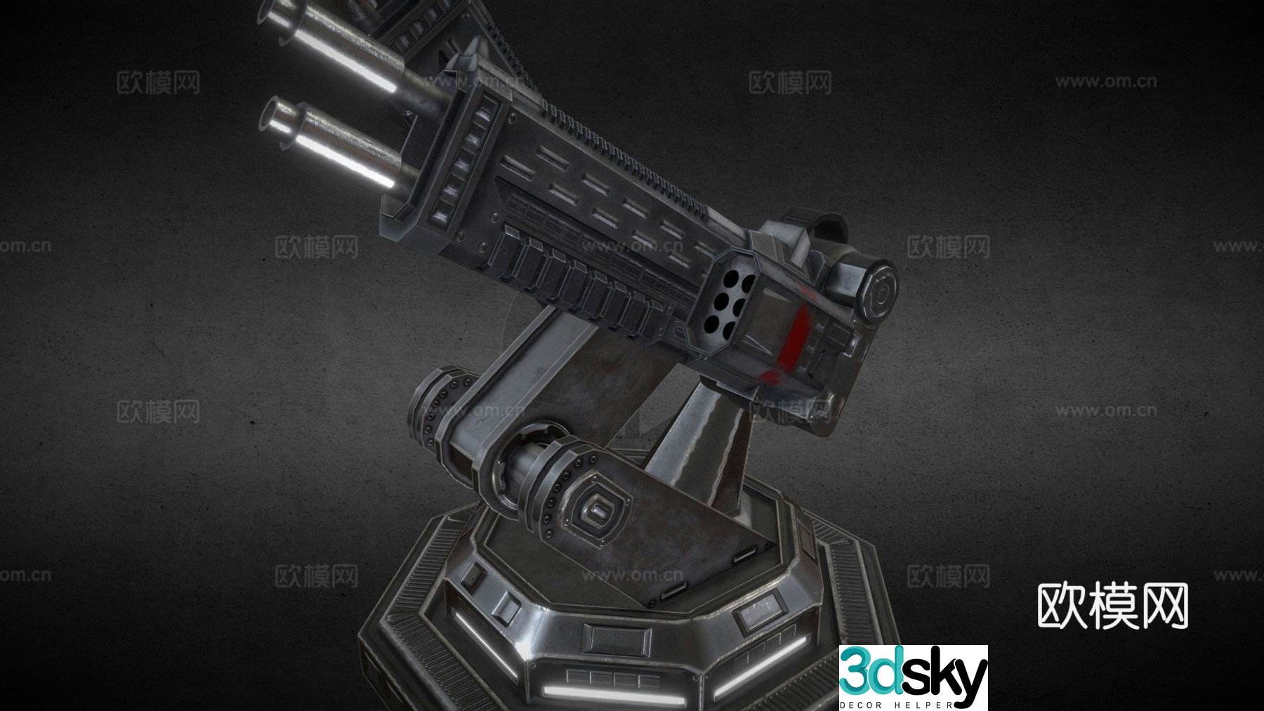 sci-fi turret 3d model