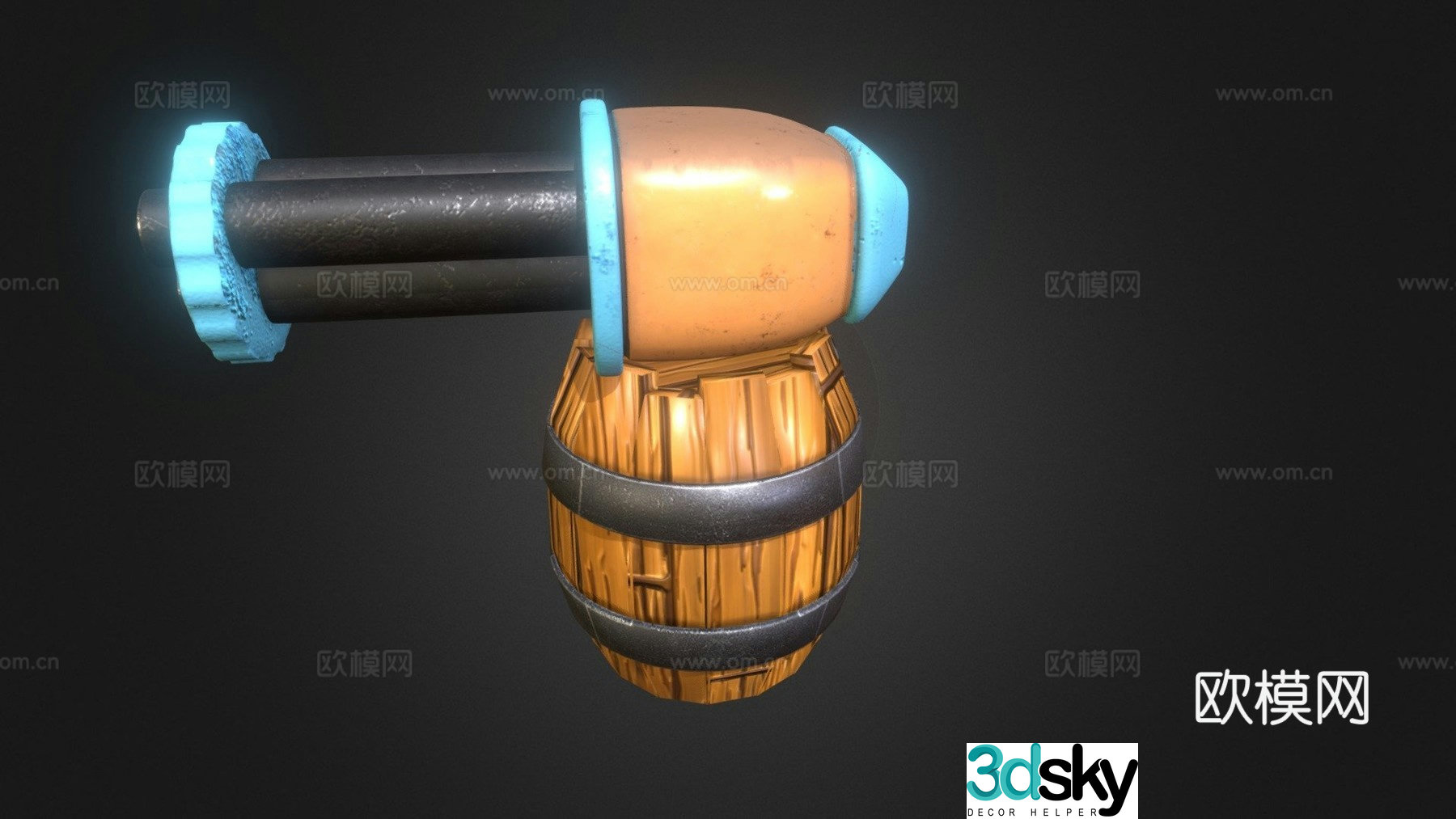 Cartoon turret 3d model