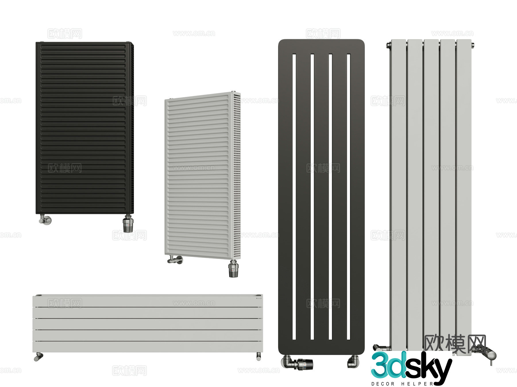 Modern radiator Heating pipe 3d model