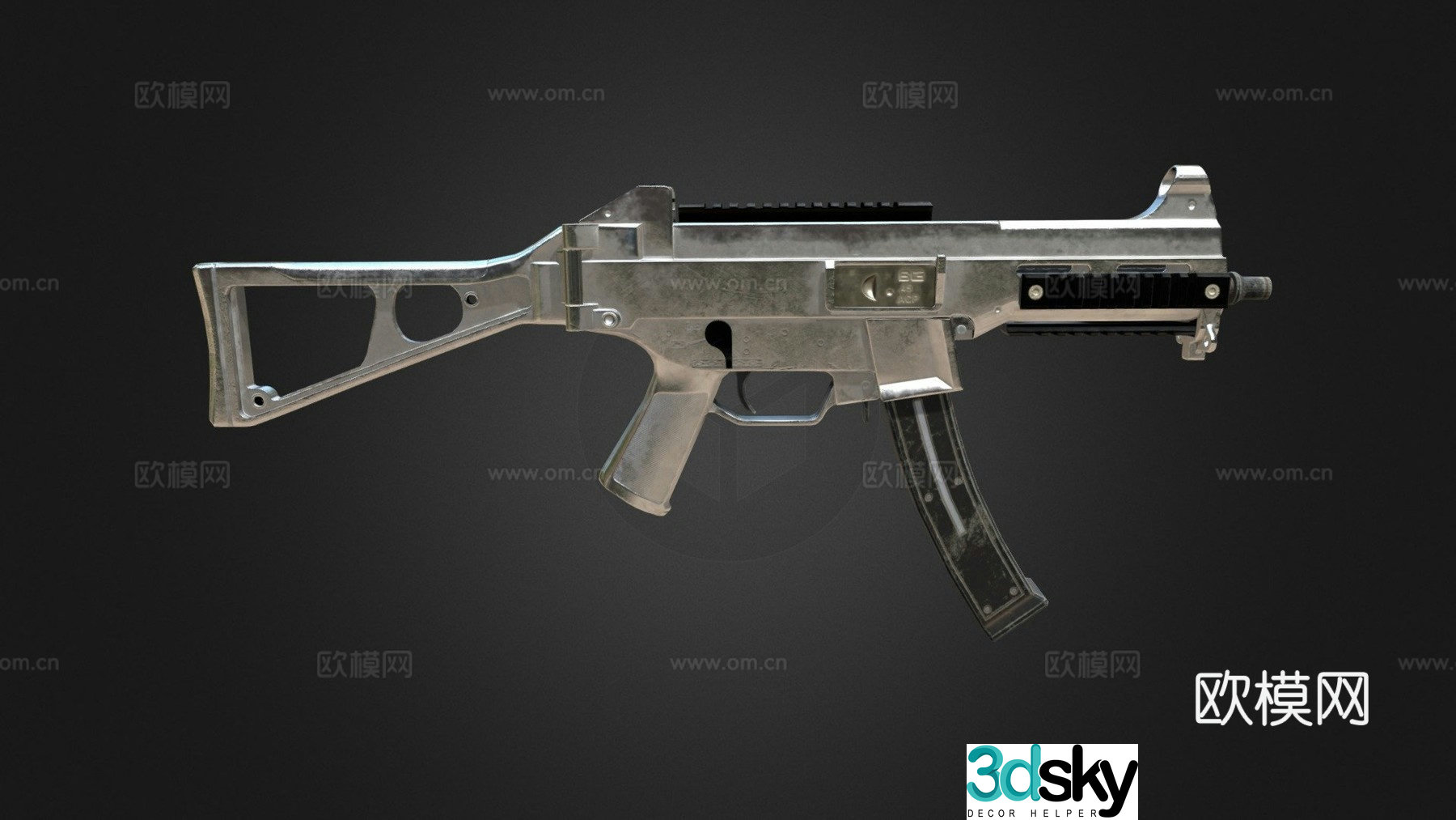 Silver Plate - UMP45 - PUBG3d model