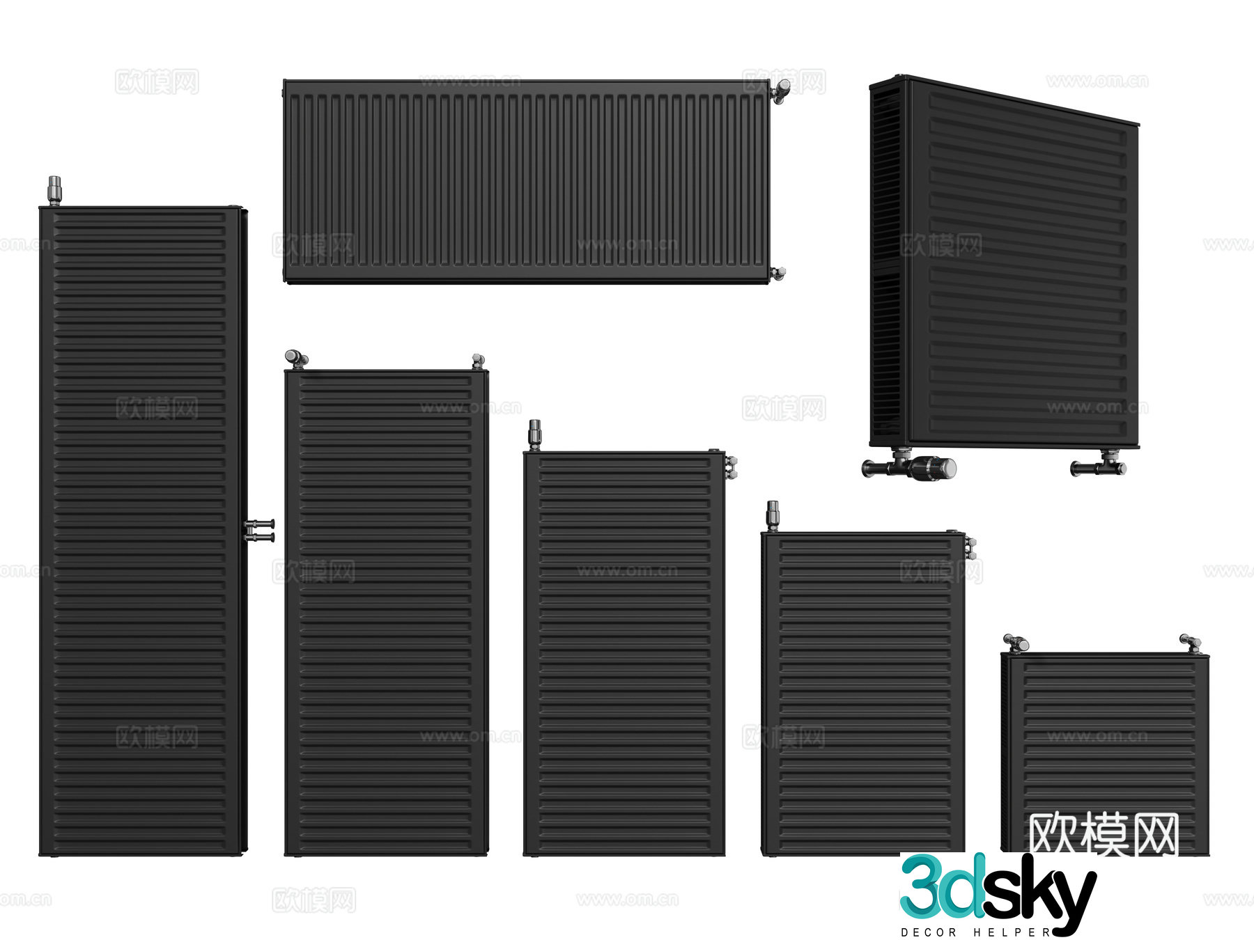 Modern radiator Heating pipe 3d model