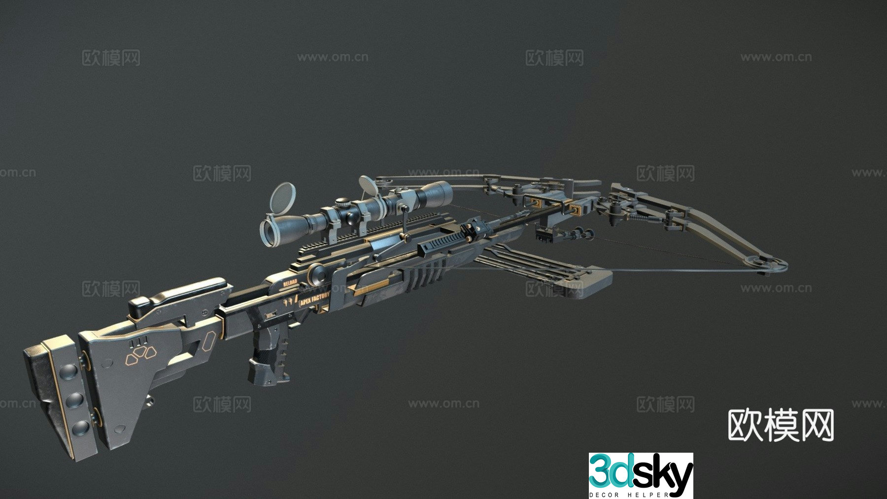Long range crossbow 3d model from APEX factory