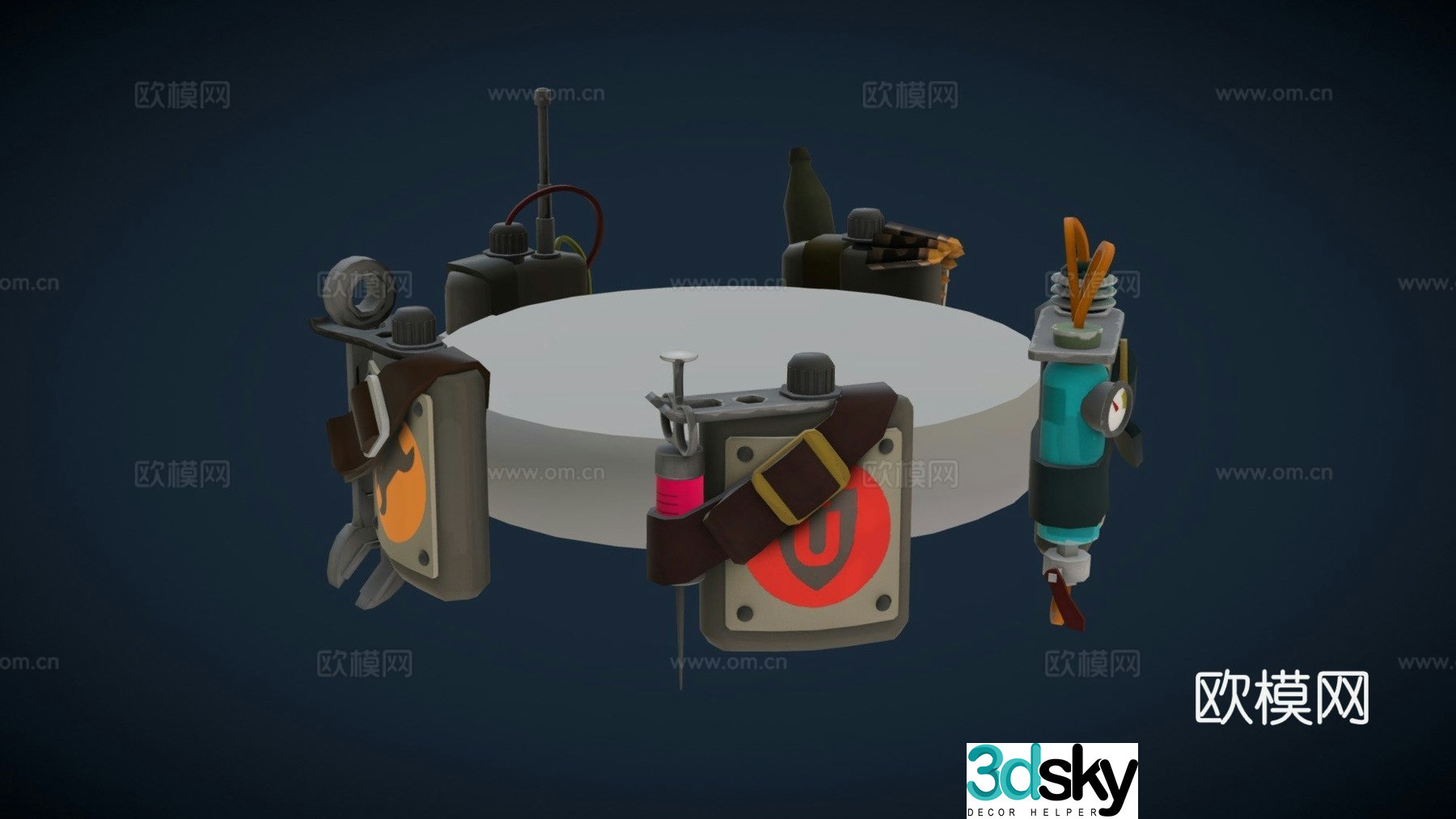 Mann Machine Square Flask 3D Model