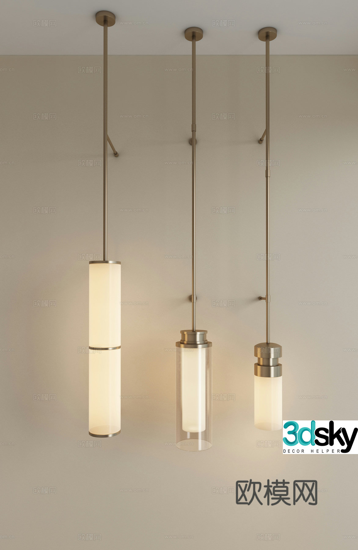 Modern light luxury metal wall lamp long wall lamp corridor wall lamp tool wall lamp bedside wall lamp 3D model
