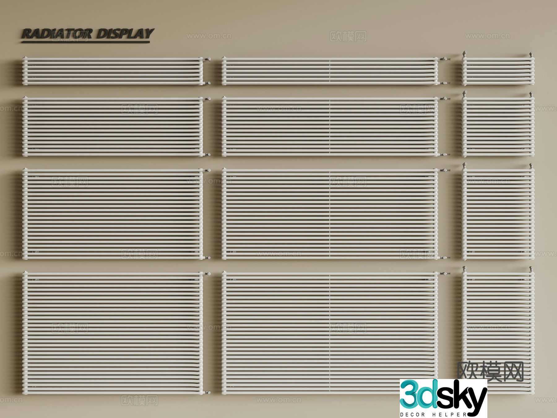 Modern radiator Heating pipe 3d model
