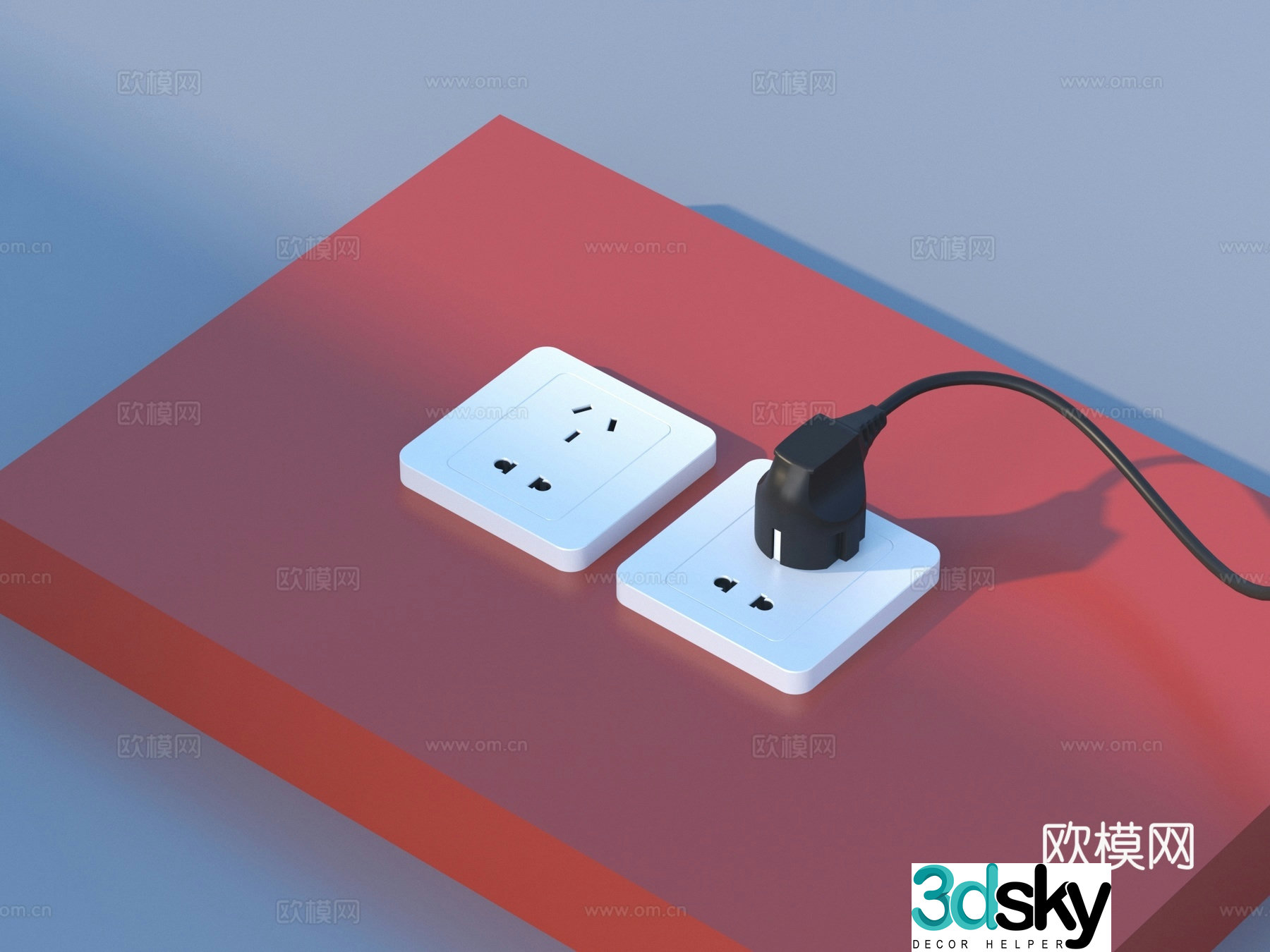 Socket Wire Plug Switch Plug Plug Row 3D Model