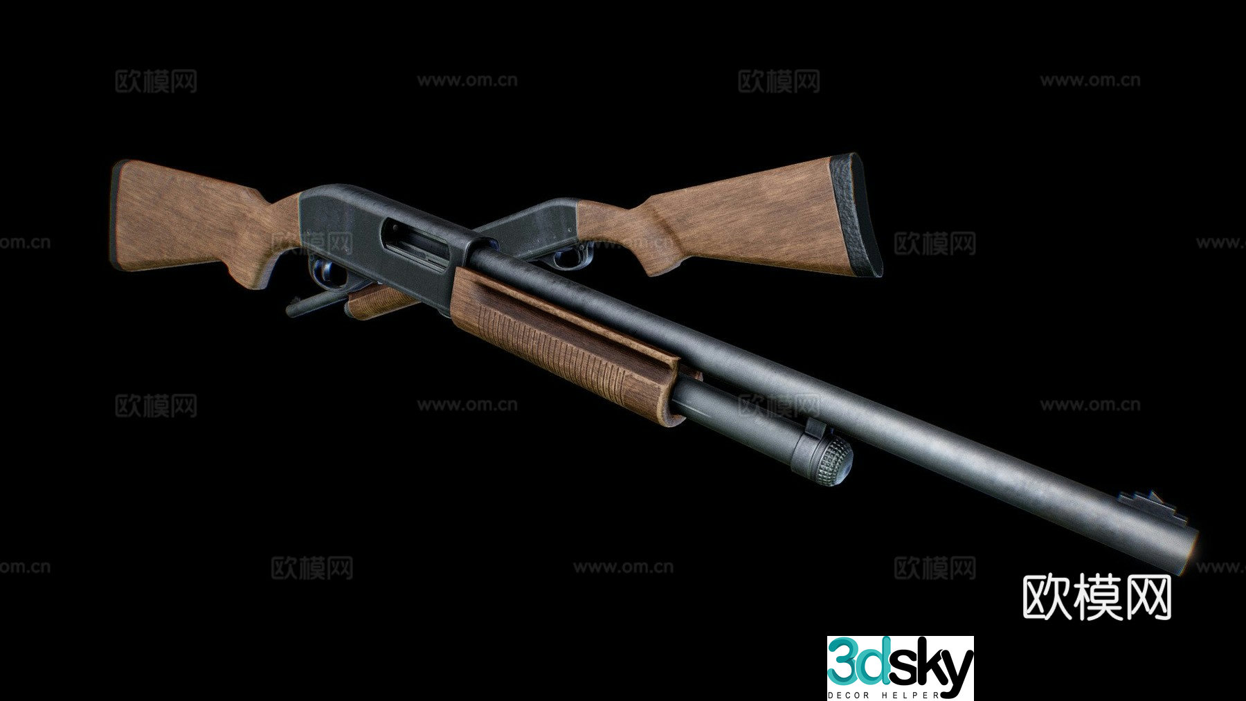 pump action shotgun 3d model