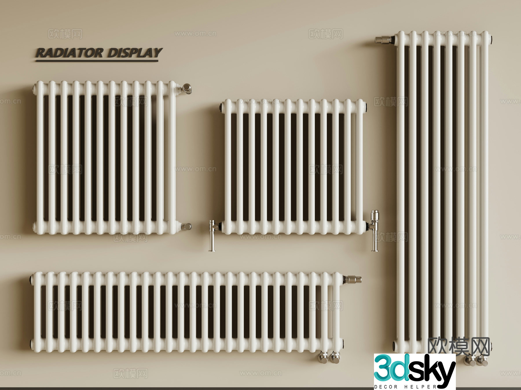 Modern radiator Heating pipe 3d model