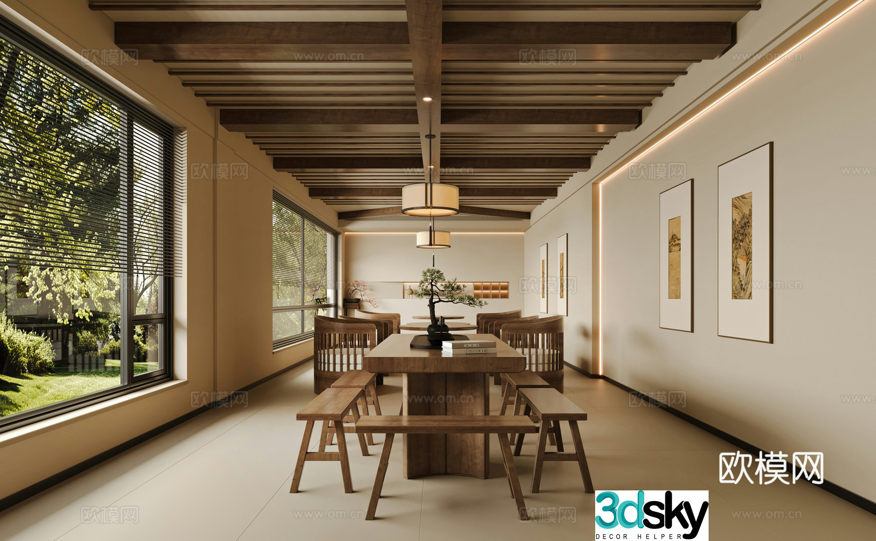 New Chinese tea room 3D model