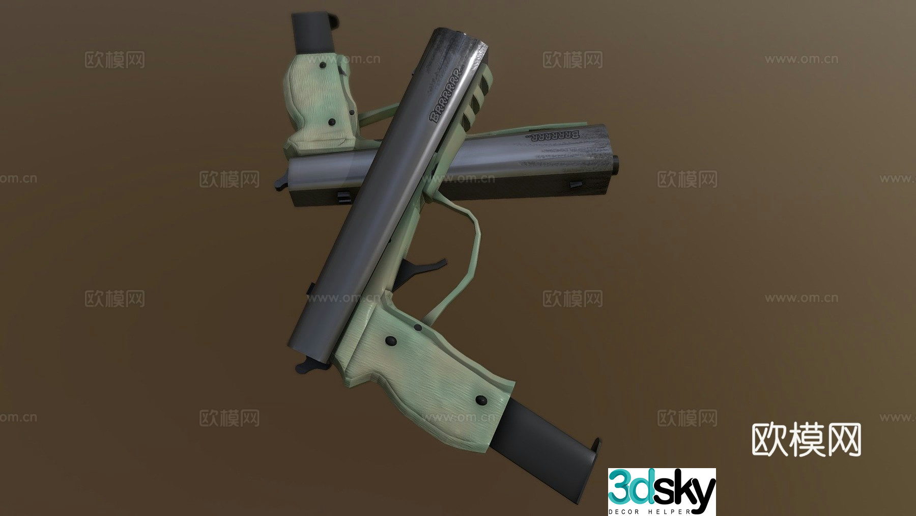 fortress twin machine gun 3d model