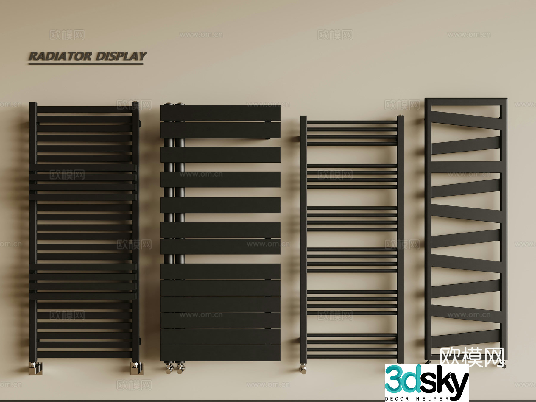 Modern radiator Heating pipe 3d model