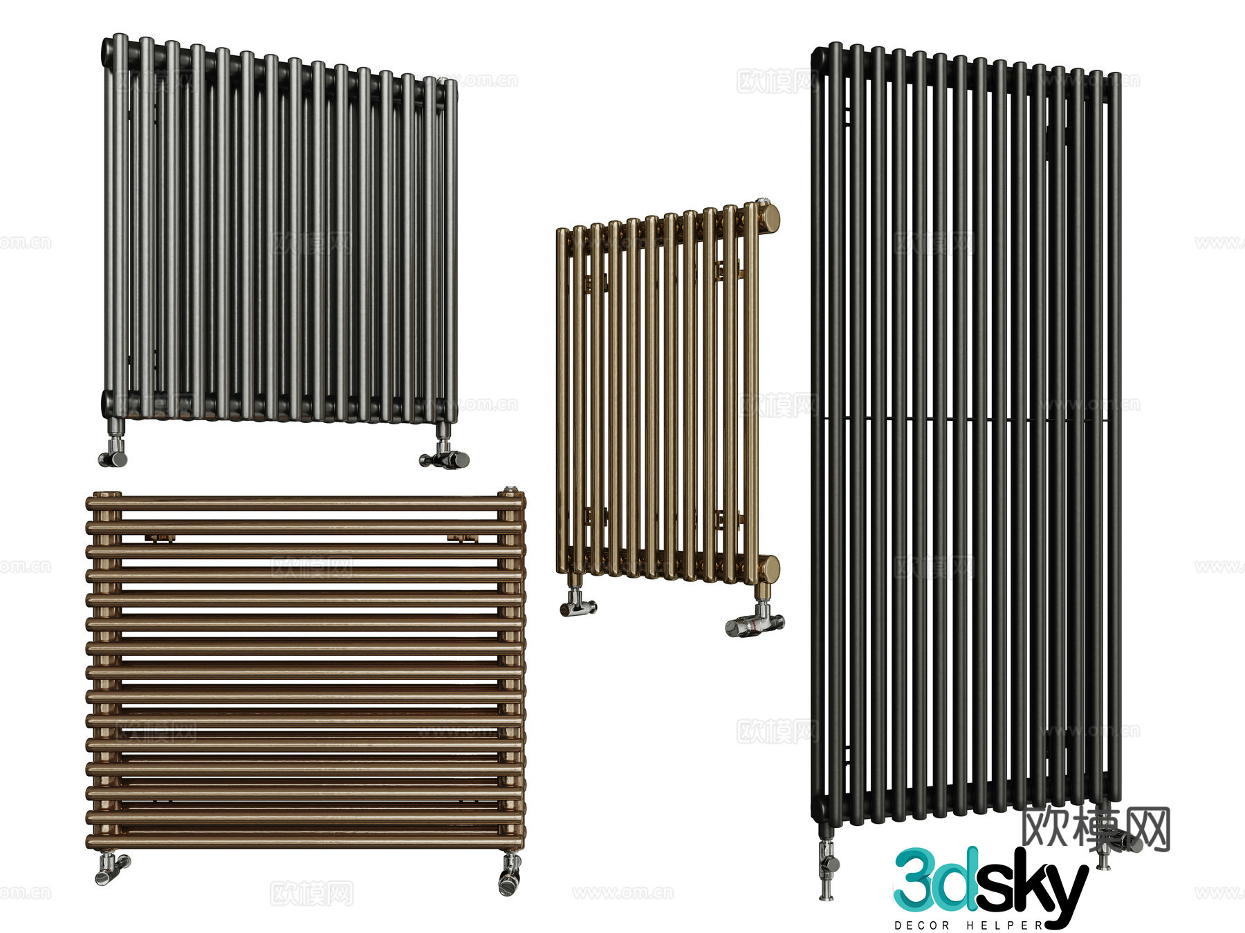Modern radiator Heating pipe 3d model
