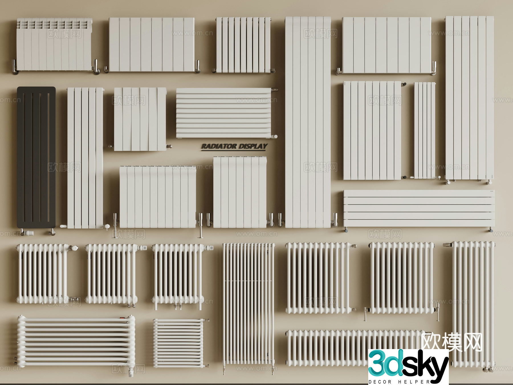 Modern radiator Heating pipe 3d model