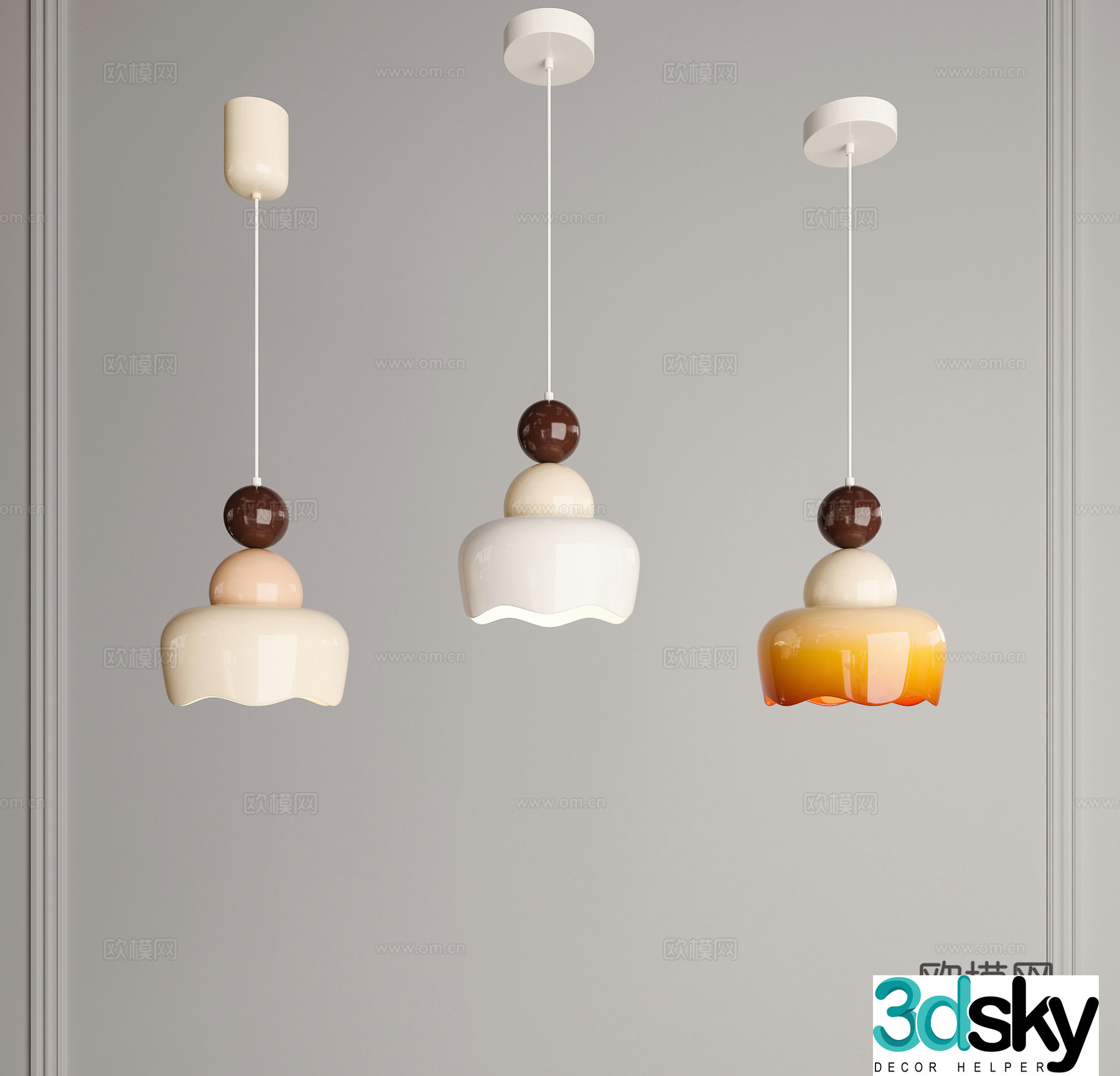 Middle chandeliers creamy chandeliers restaurant chandeliers small chandeliers bedside chandeliers bar chandeliers 3D model