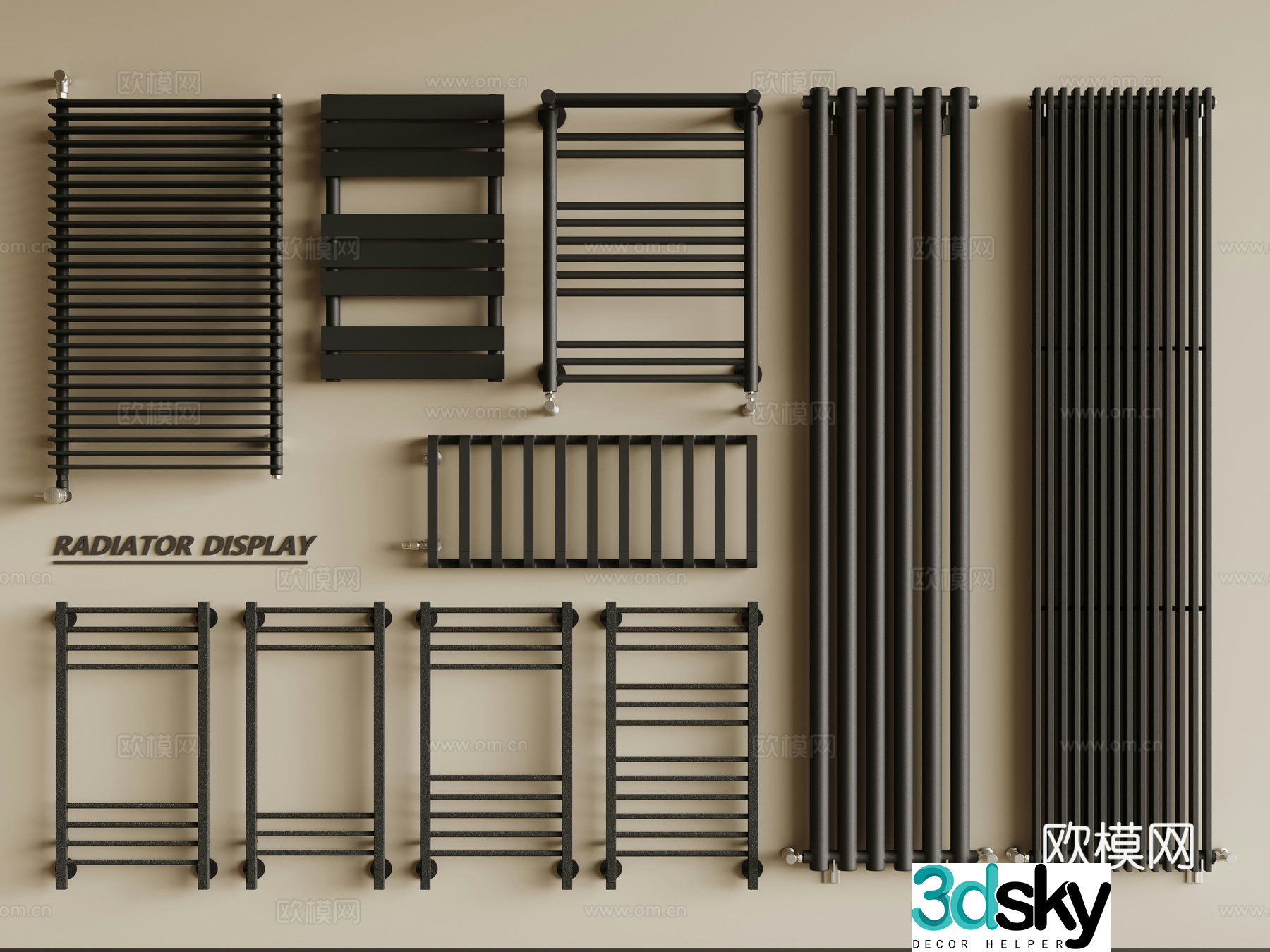 Modern radiator Heating pipe 3d model