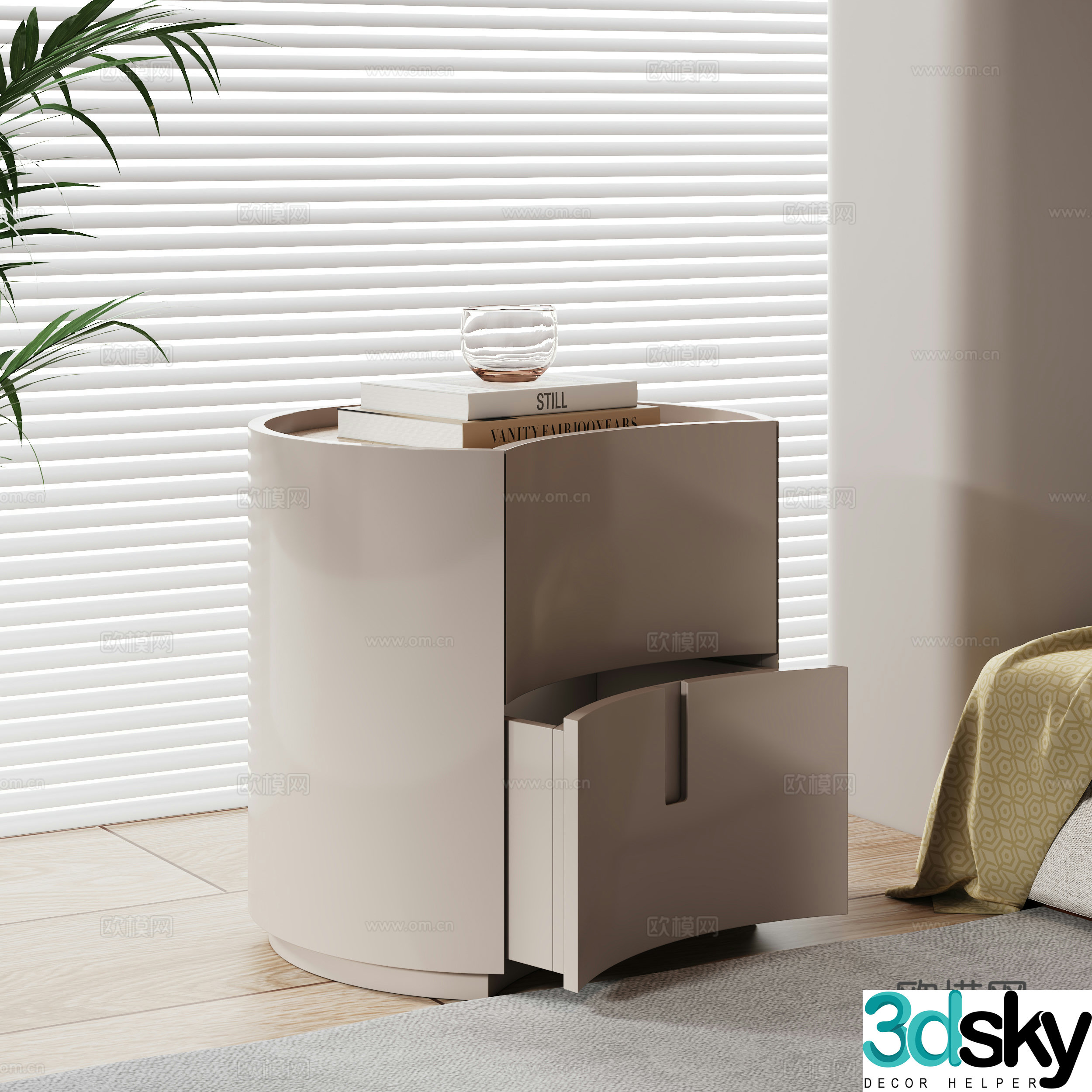 Modern bedside table 3D model