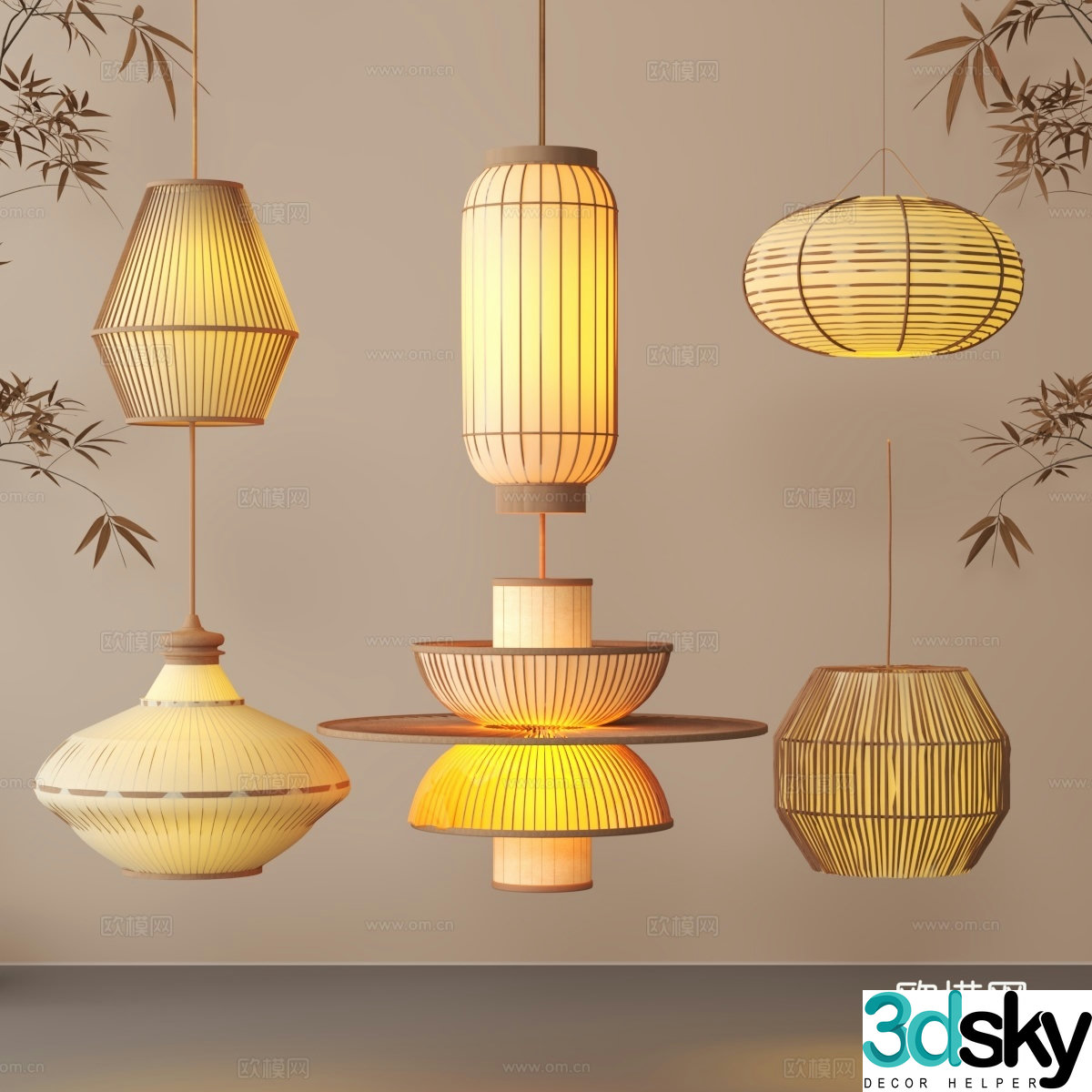Modern chandelier 3d model