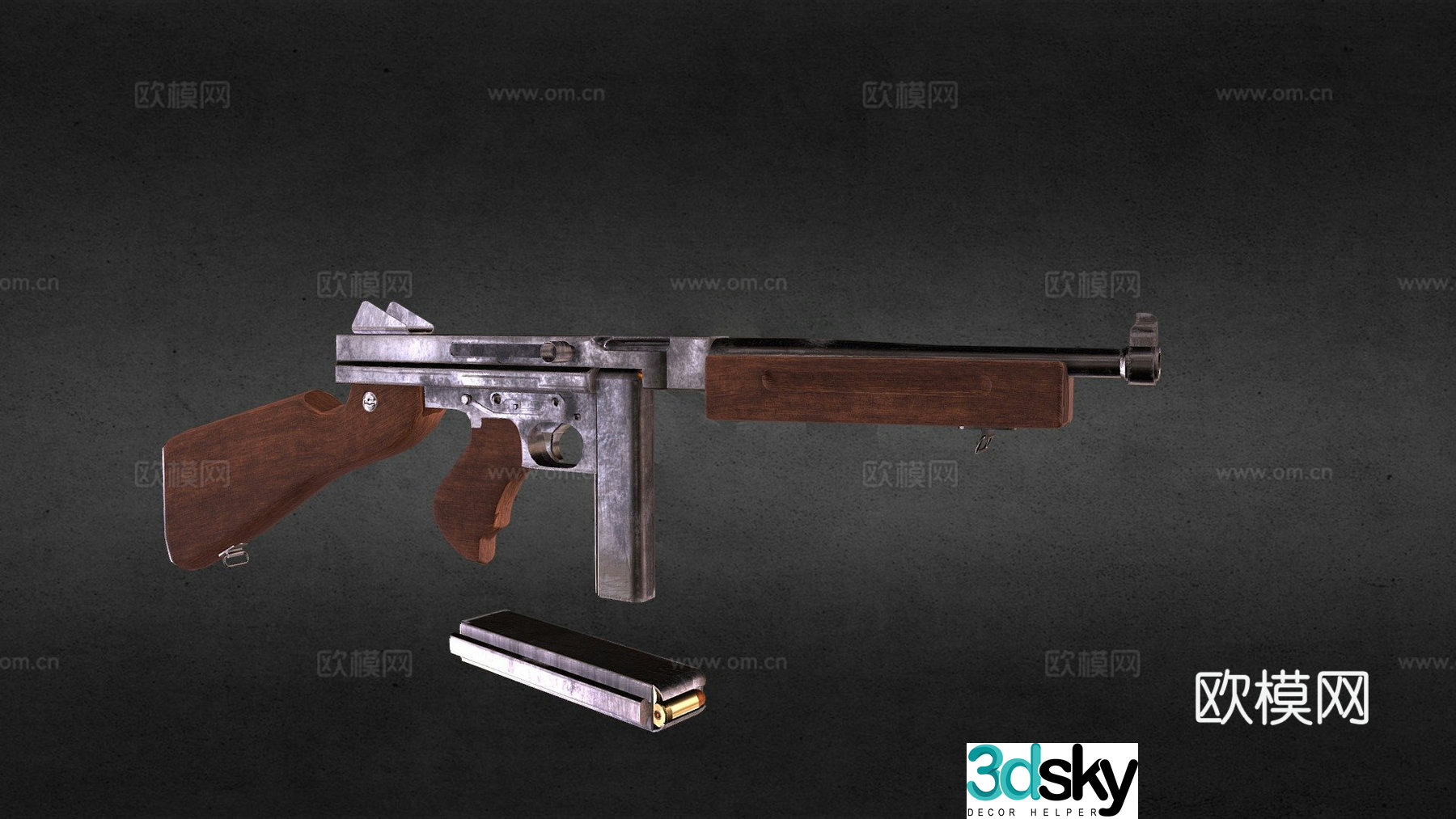 Thompson submachine gun 3d model