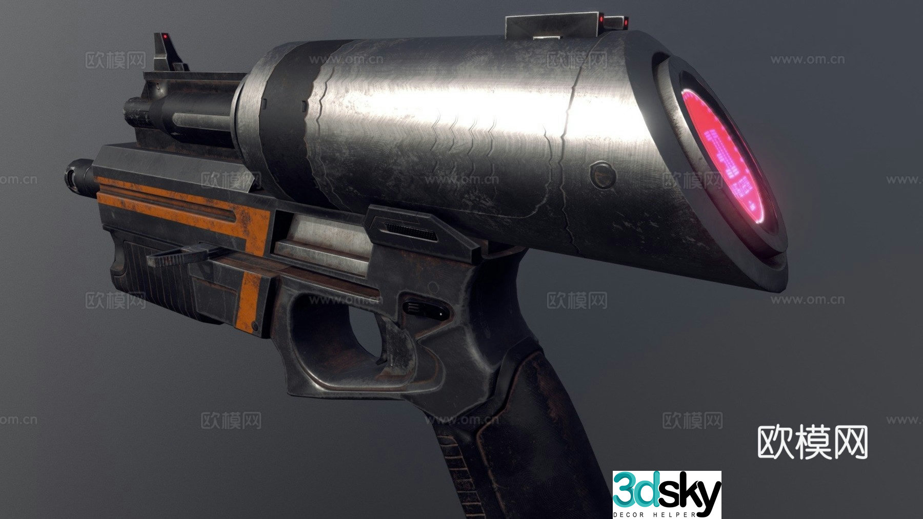 sci-fi pistol 3d model