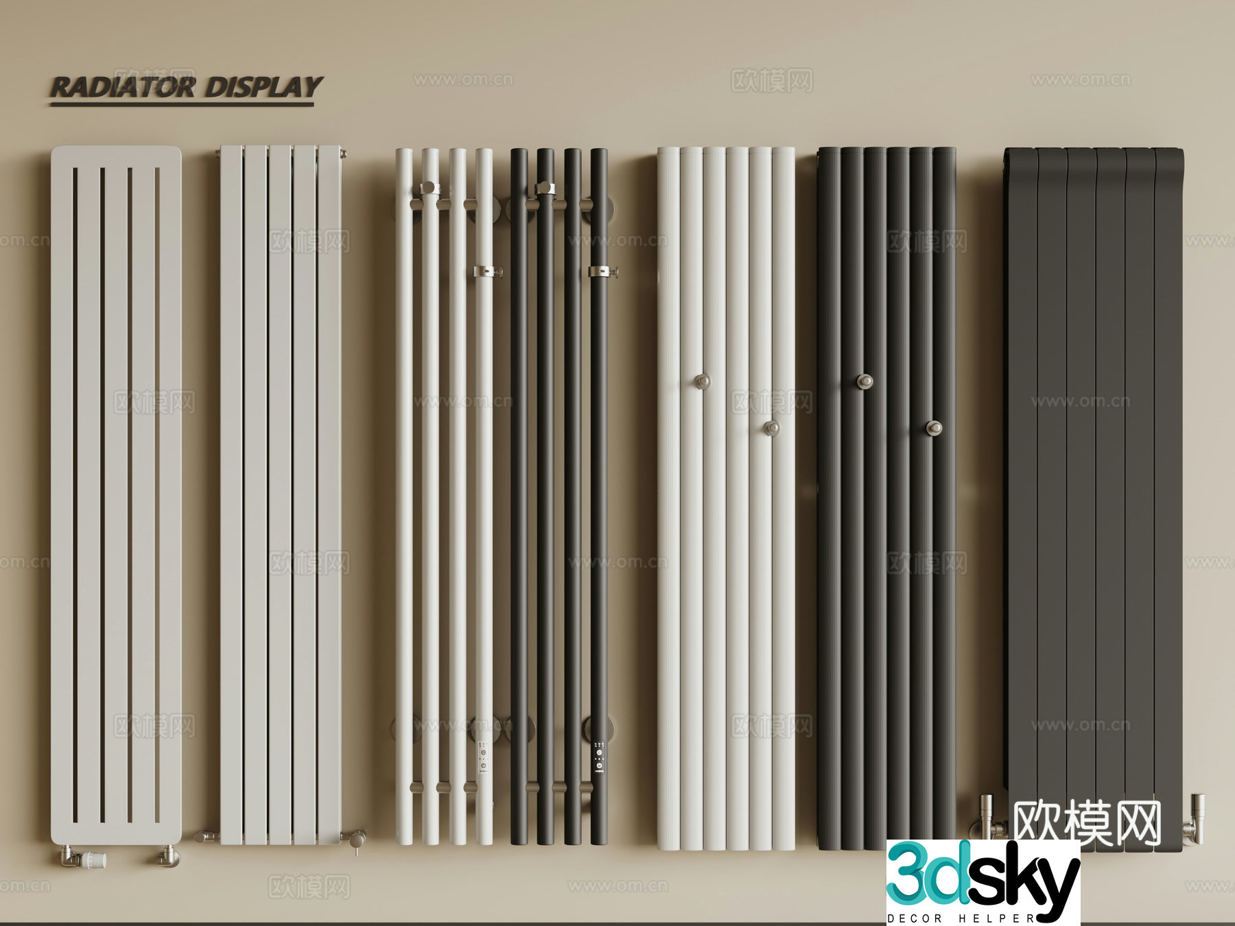 Modern radiator Heating pipe 3d model