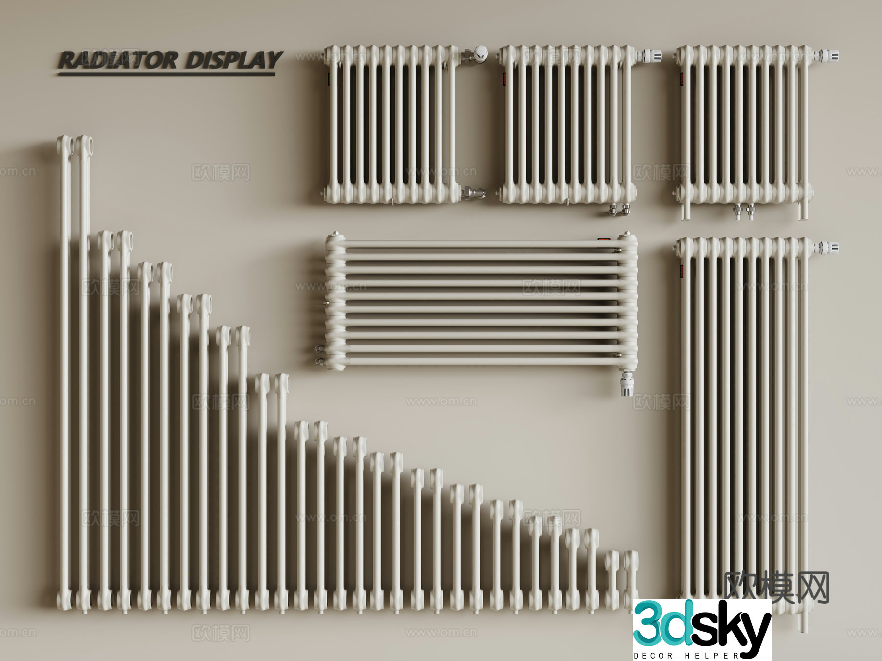 Modern radiator Heating pipe 3d model