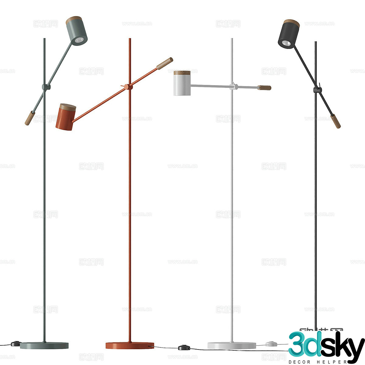 Modern minimalist floor lamp 3d model