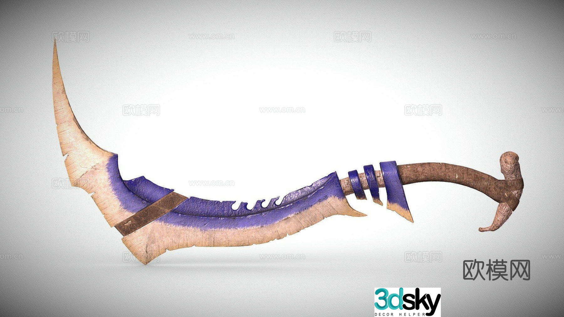 Blue bone sword 3d model