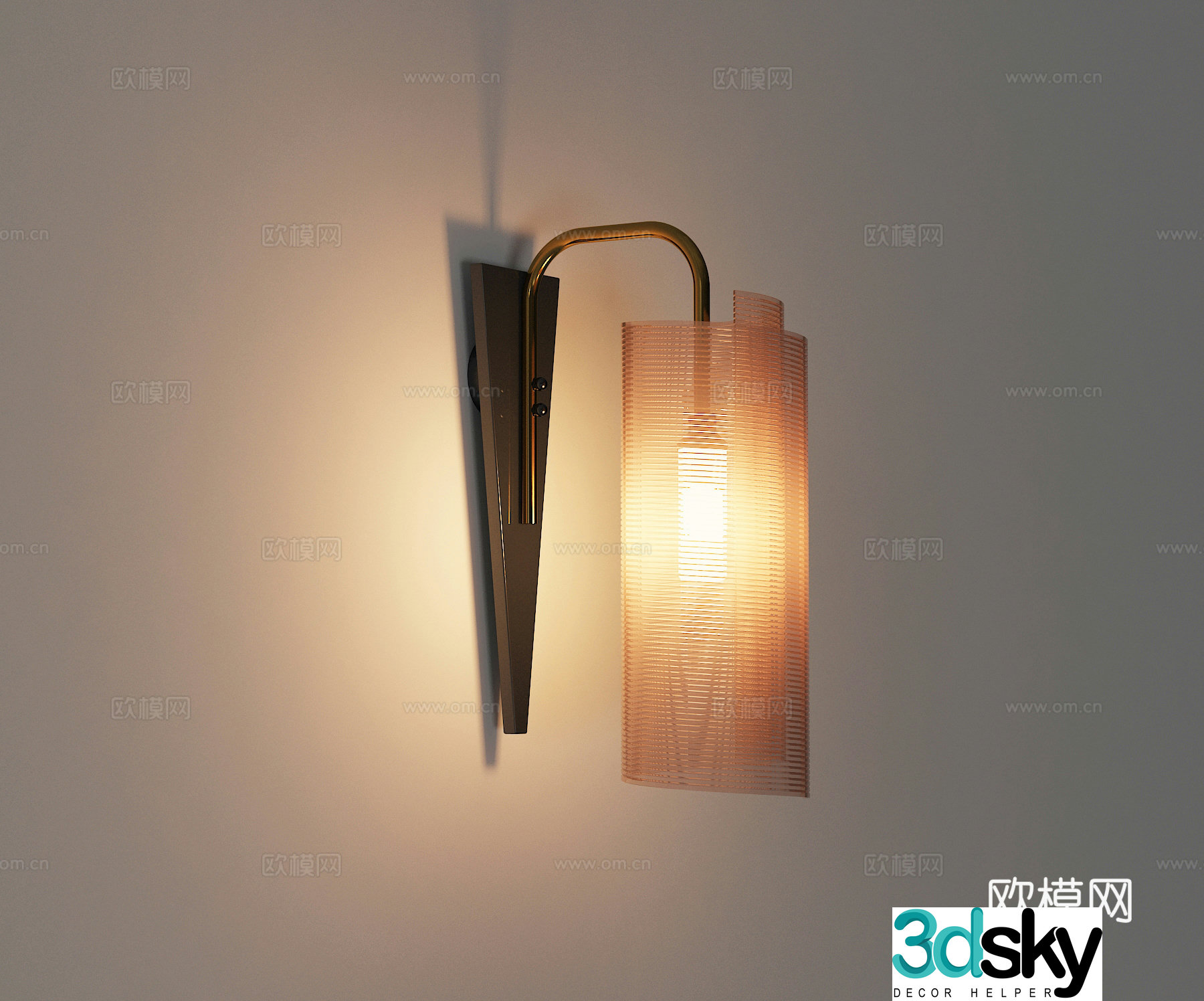 Modern light luxury wall lamp 3d model