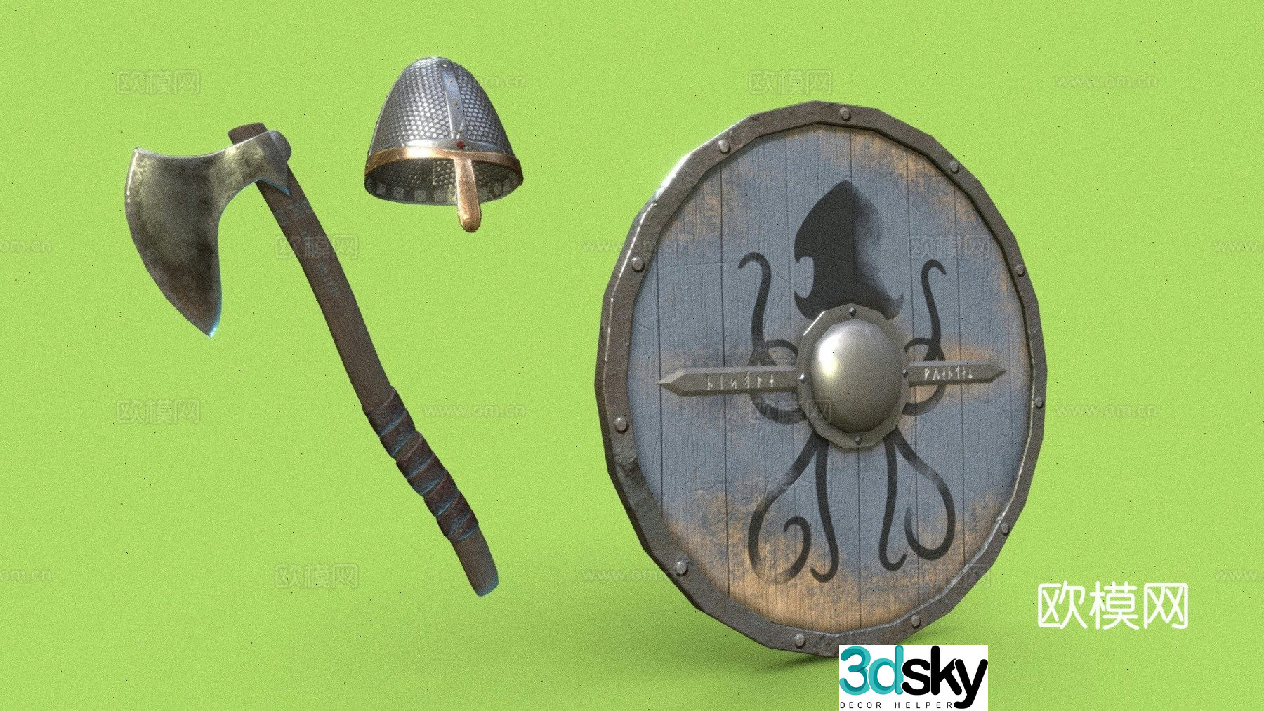 viking weapons 3d model