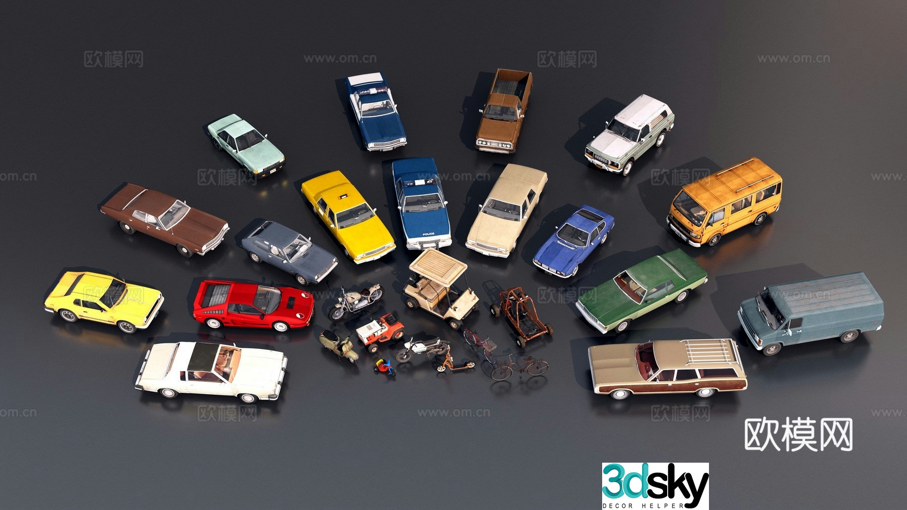 retro car 3d model