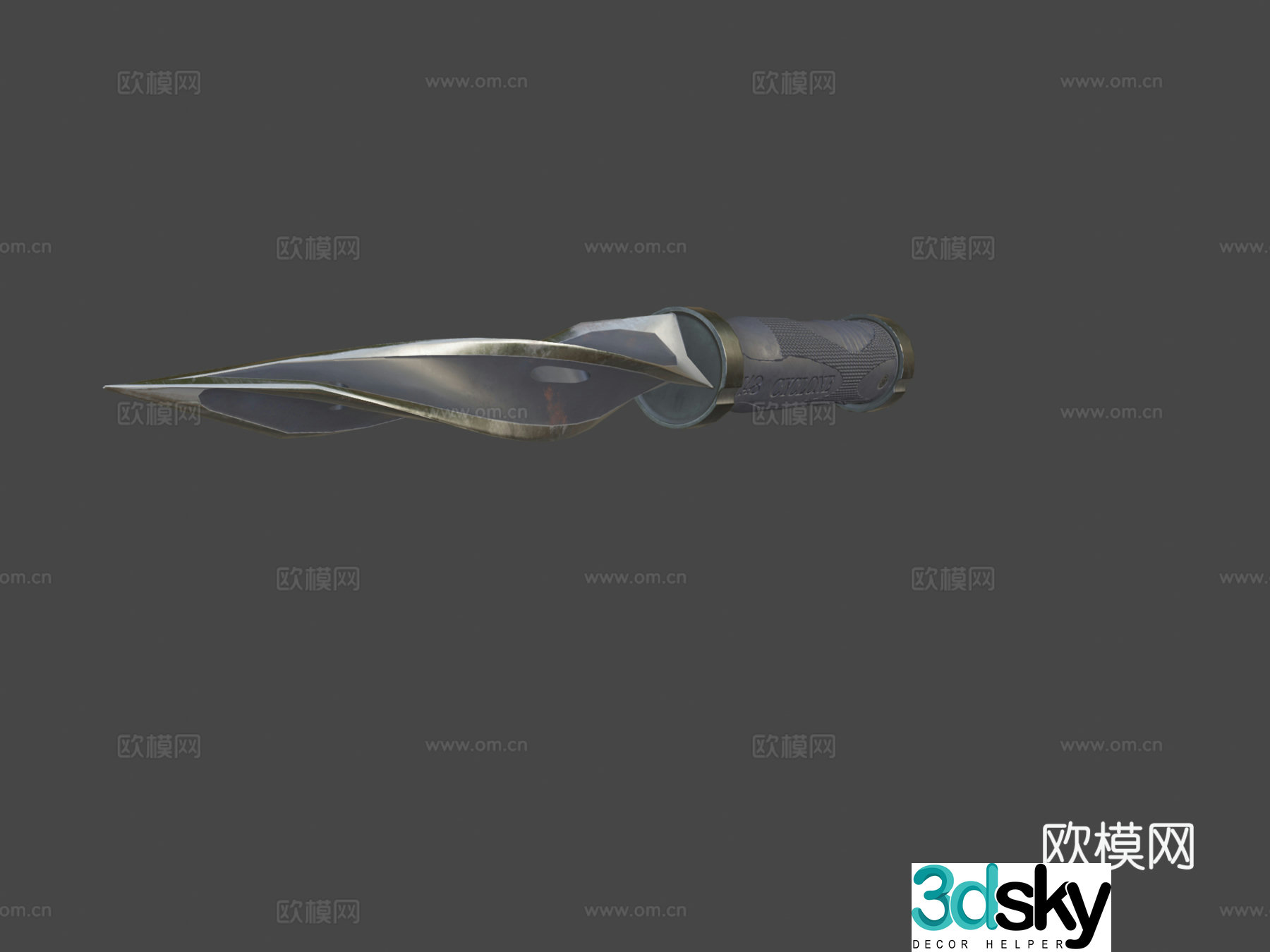 Three-edged dagger 3d model