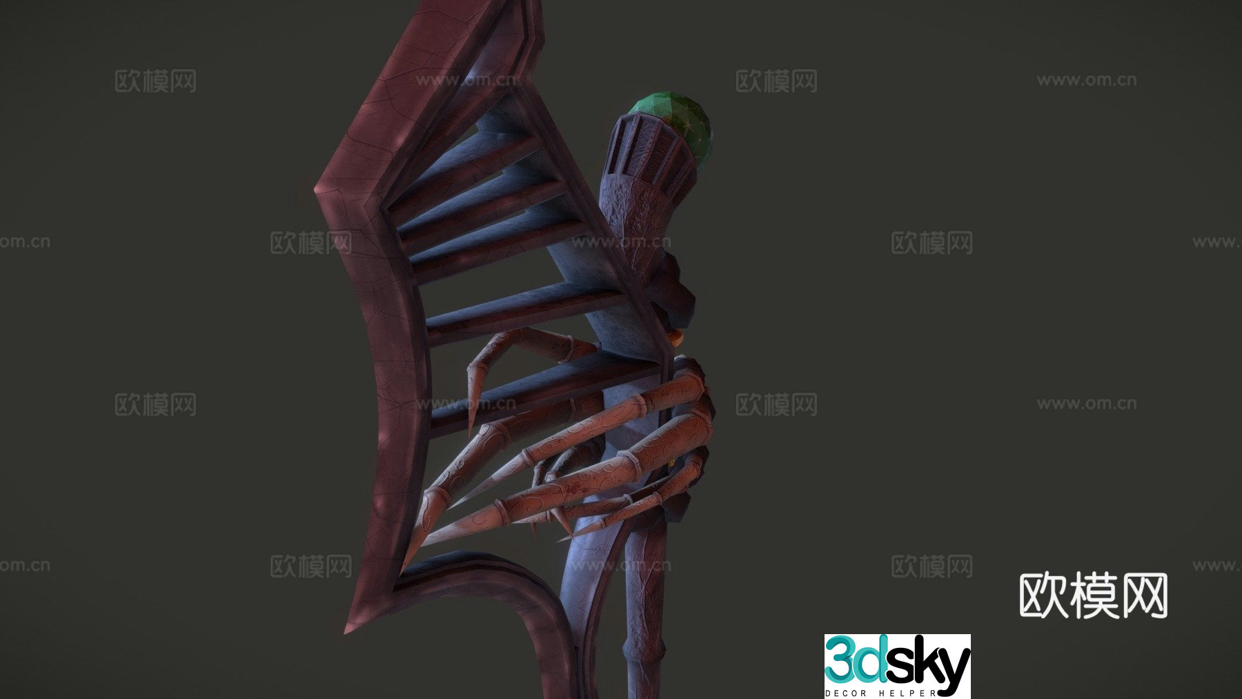 Nordic battle ax stylized 3d model