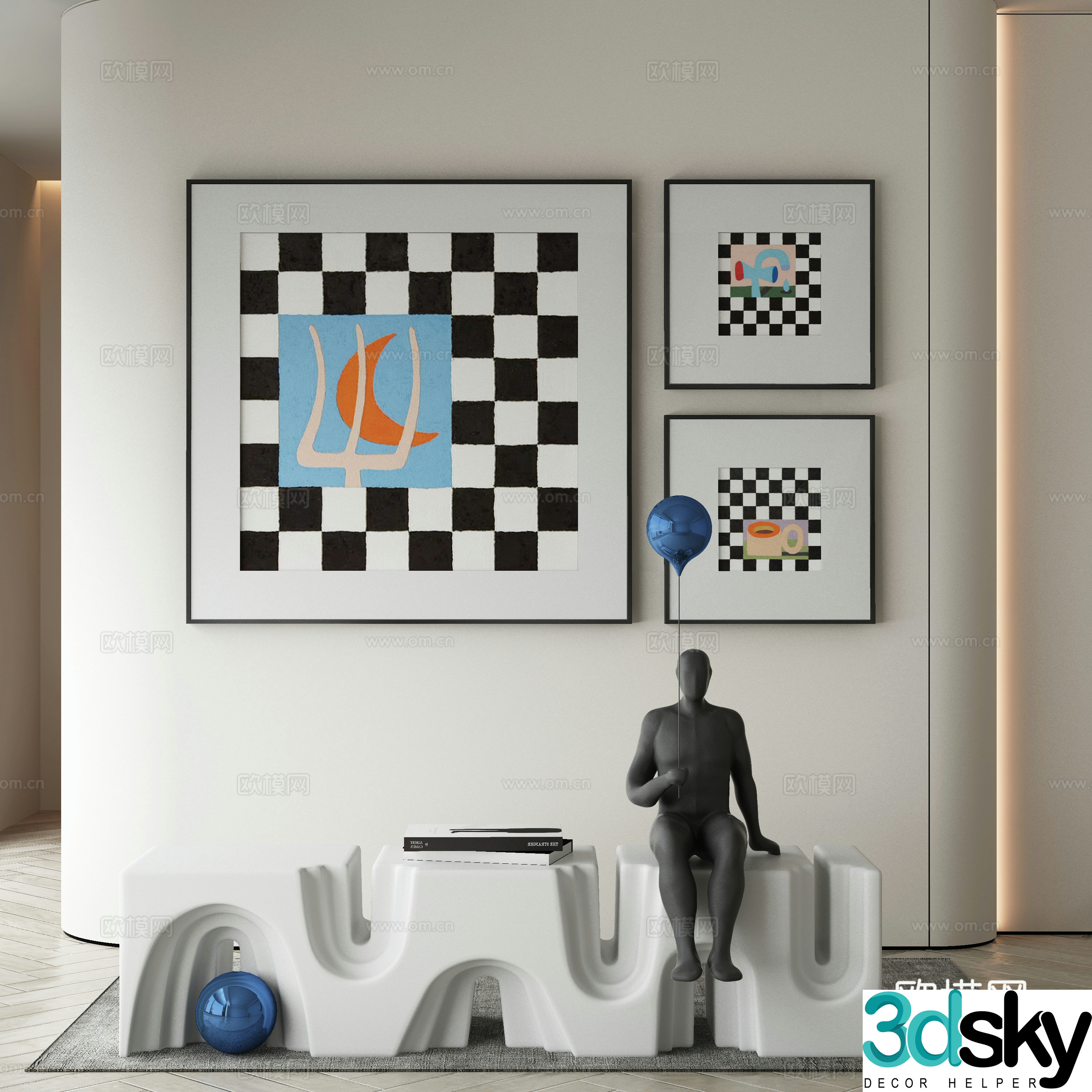 Modern Wasabi Hanging Painting Oil Painting 3D Model