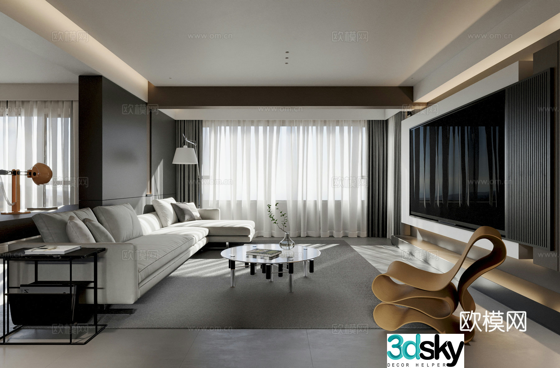 Modern Italian living room 3d model