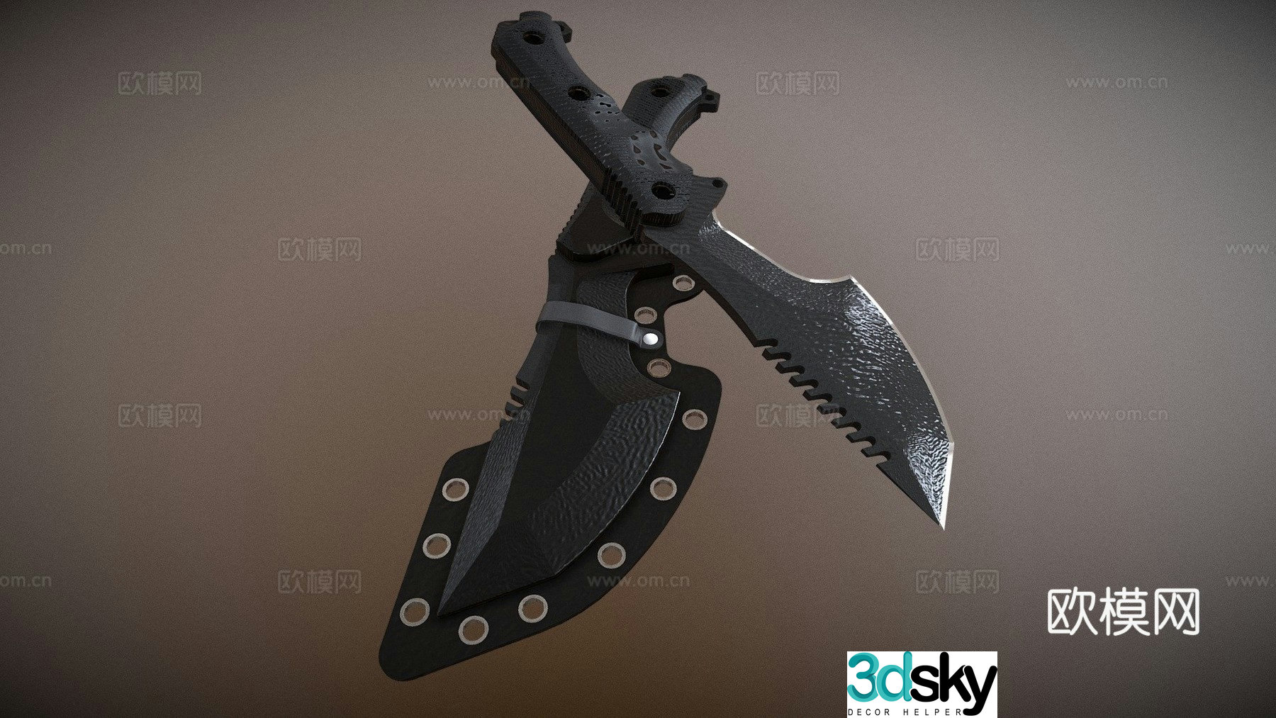 Brimob tracking knife 3d model
